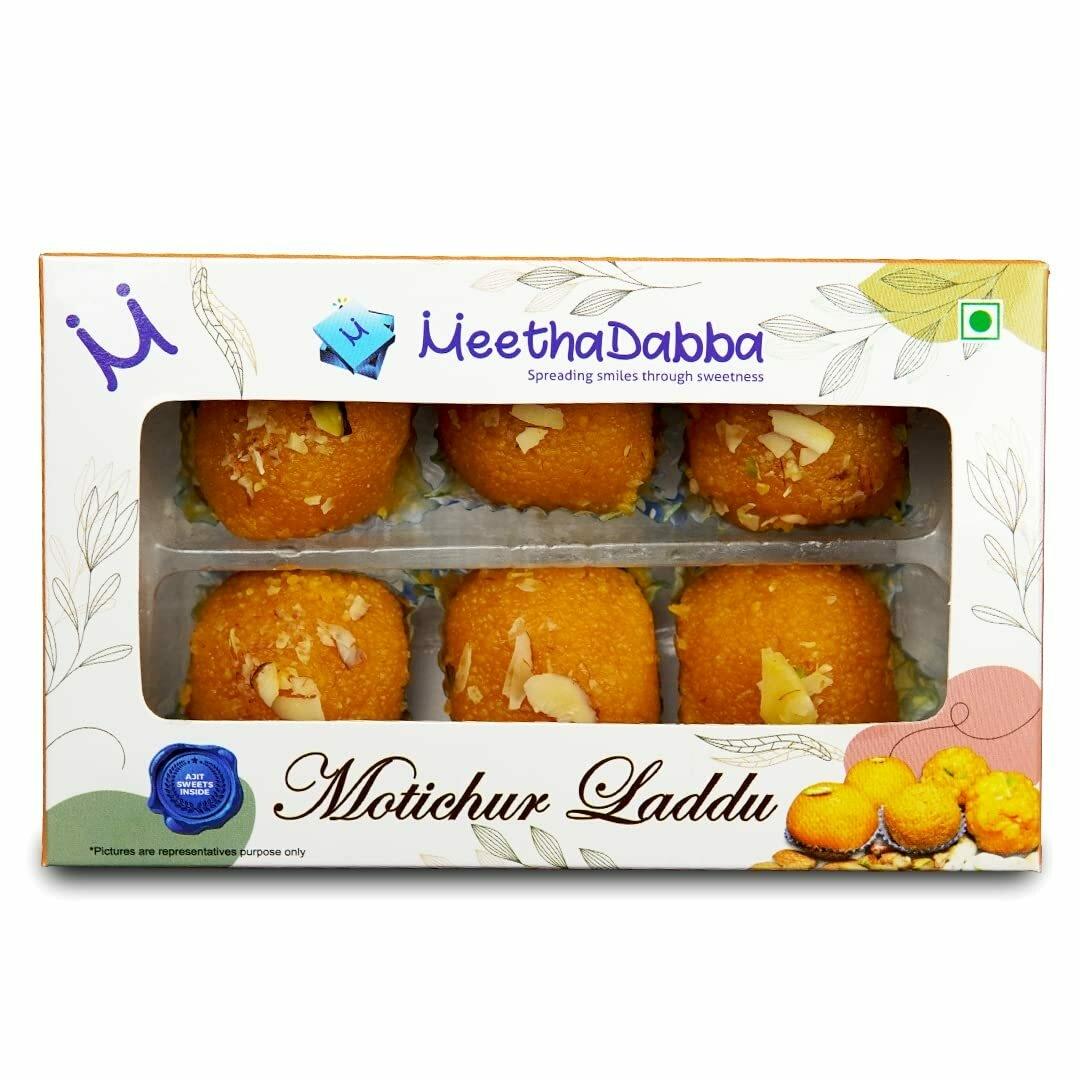 Buy MEETHADABBA Motichur Laddu Sweets, 250 g - Pack of 2 Online at