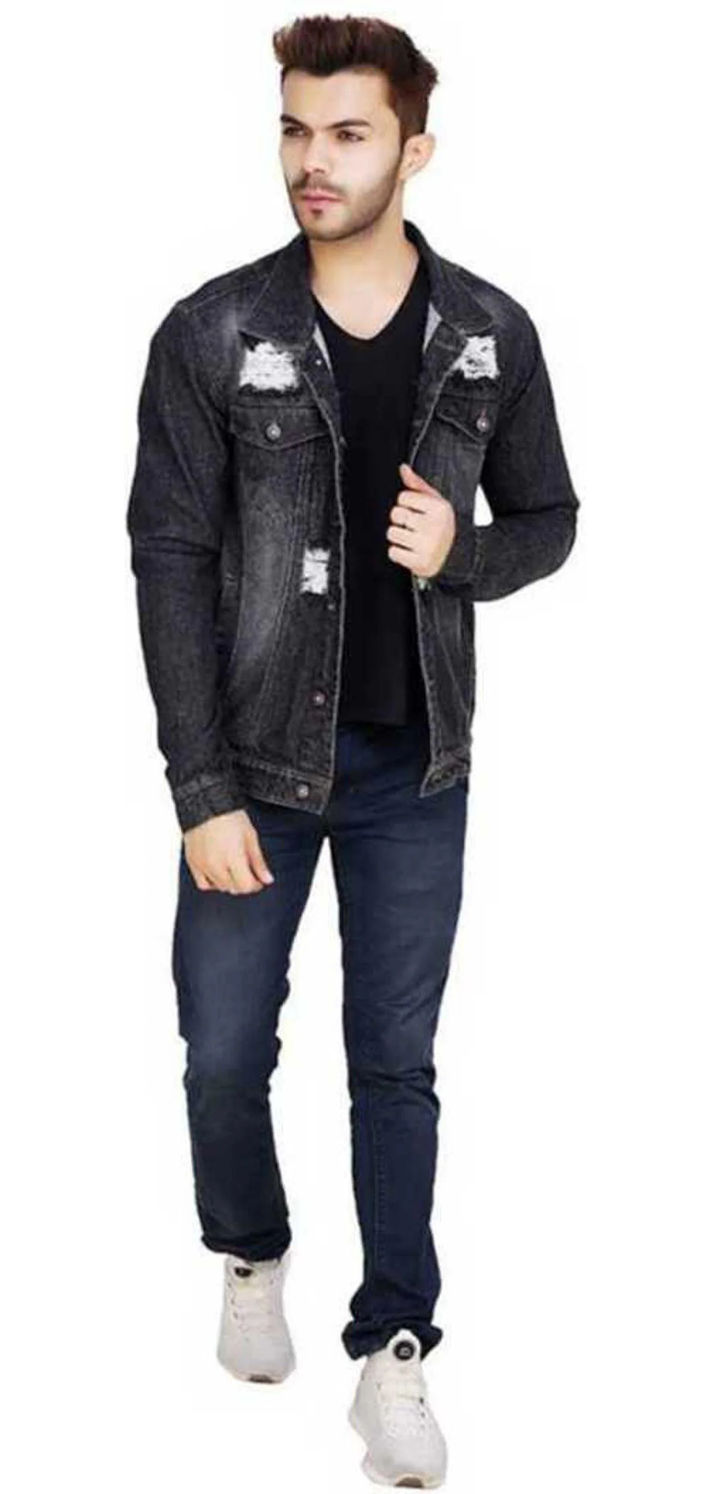 denim damaged jacket SAINT Mxxxxxx BJ Damaged Denim Jacket | Blue