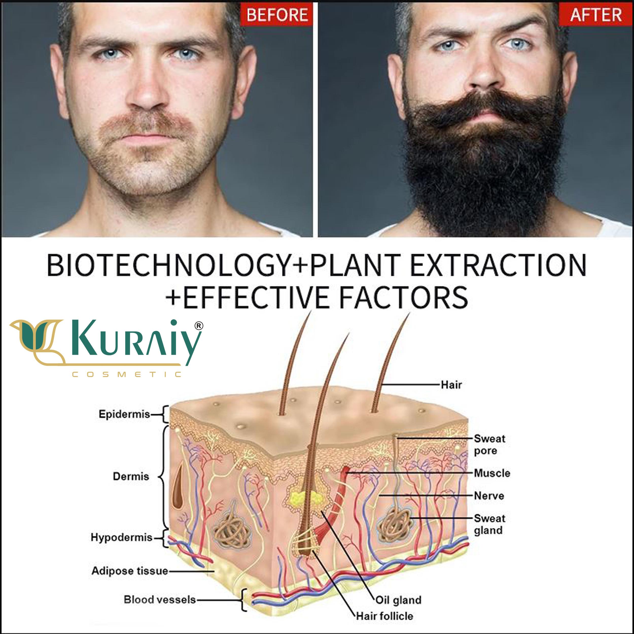 KURAIY Men Fast Beard Growth Oil 100% Natural Organic Beard Essential Oil Hair  Loss Treatment Hair Growth Essence Enhancer Beard Care - JioMart