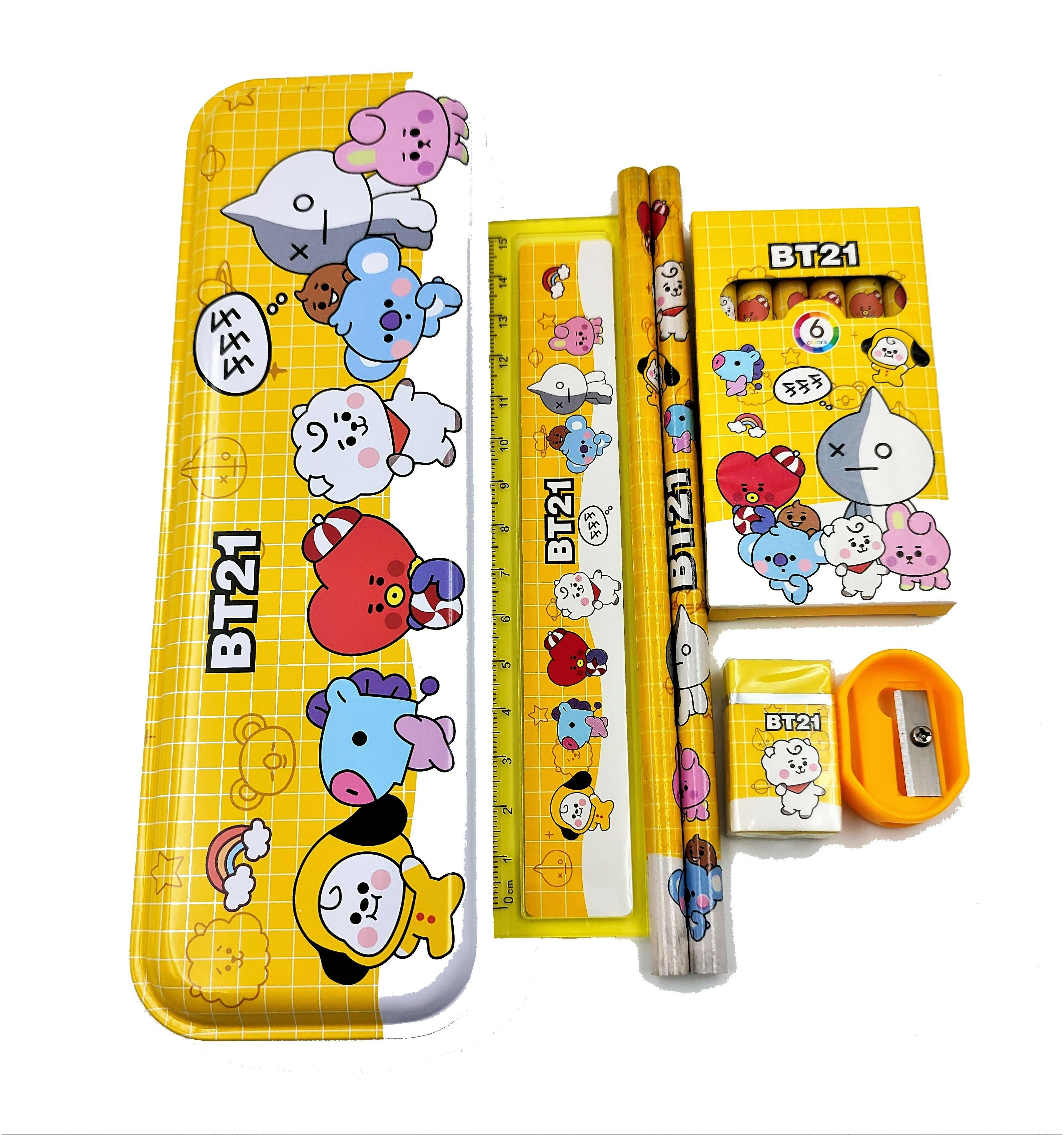 BTS セット  テテペン必見 Buy Paper Bear BTS stationery Set include Pencil box sharpener