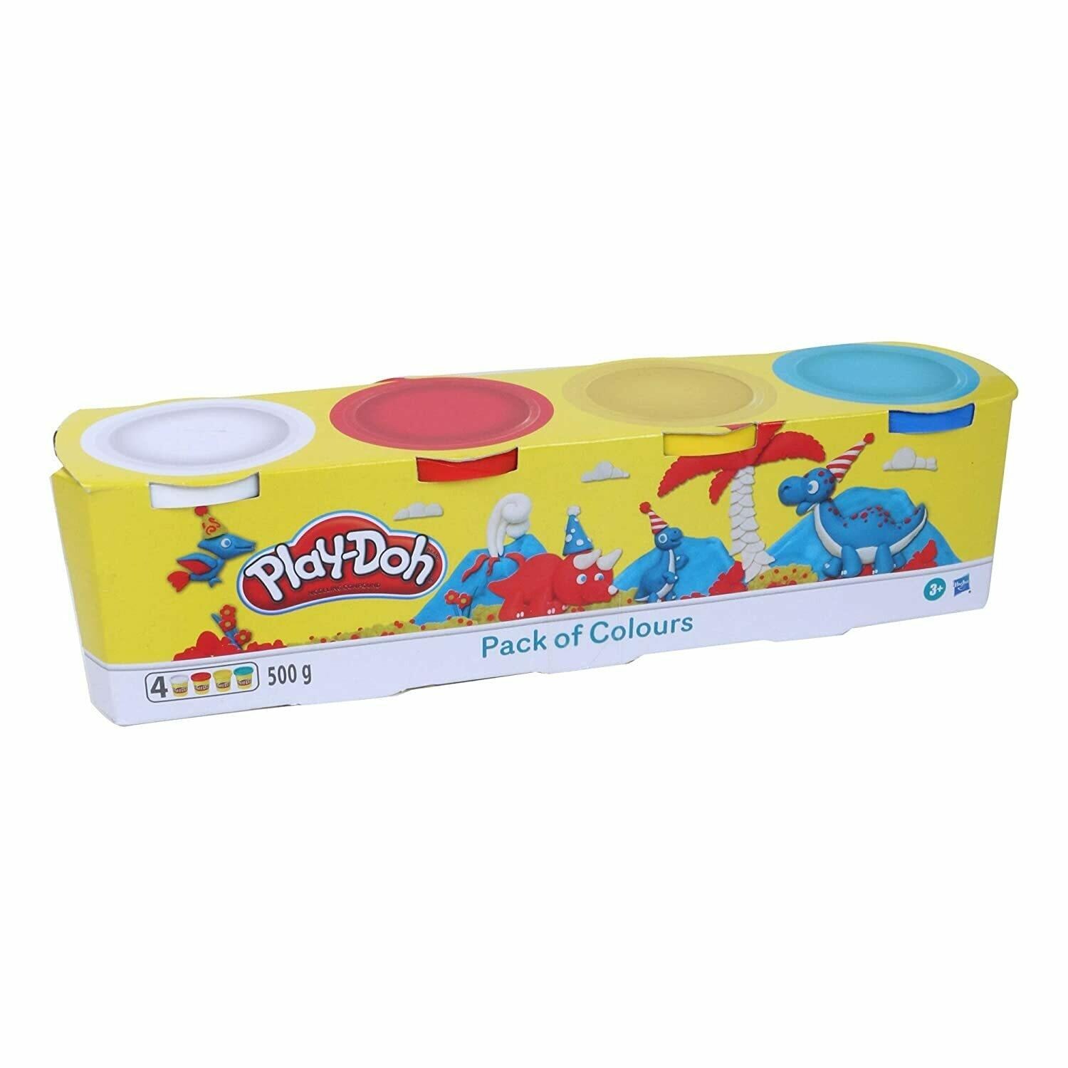 Assorted Colours Play-doh 4 Tub/Can Pack Kids Modelling Dough 