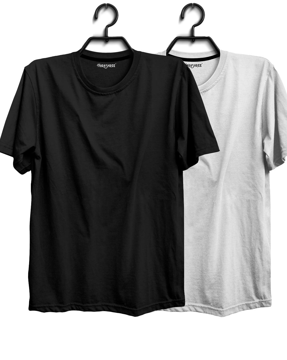 Buy Cotton t-shirt for men & women Black & White color XXXL Size