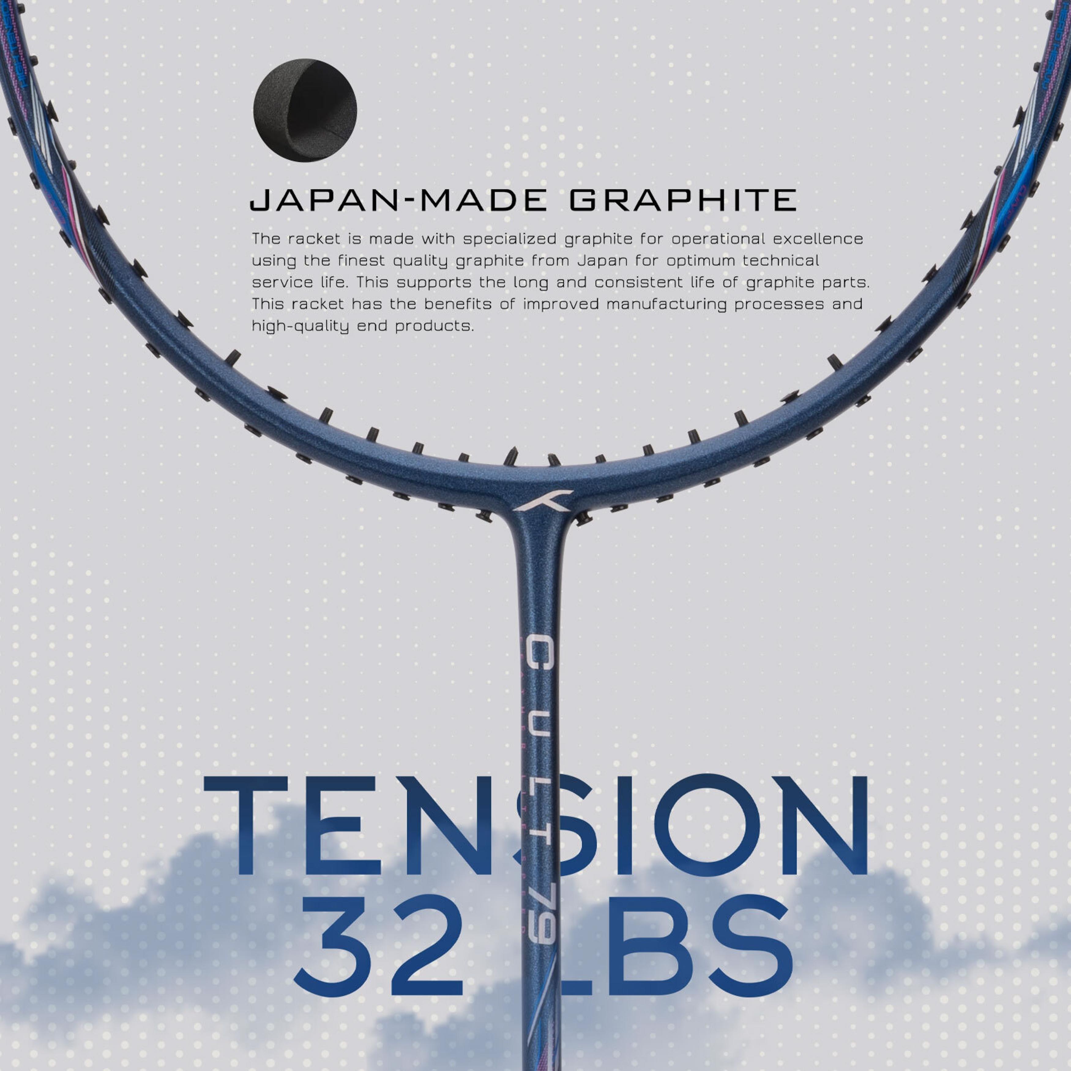 Buy Hundred Blue, Gold Graphite Strung Badminton Racquet, 79 G