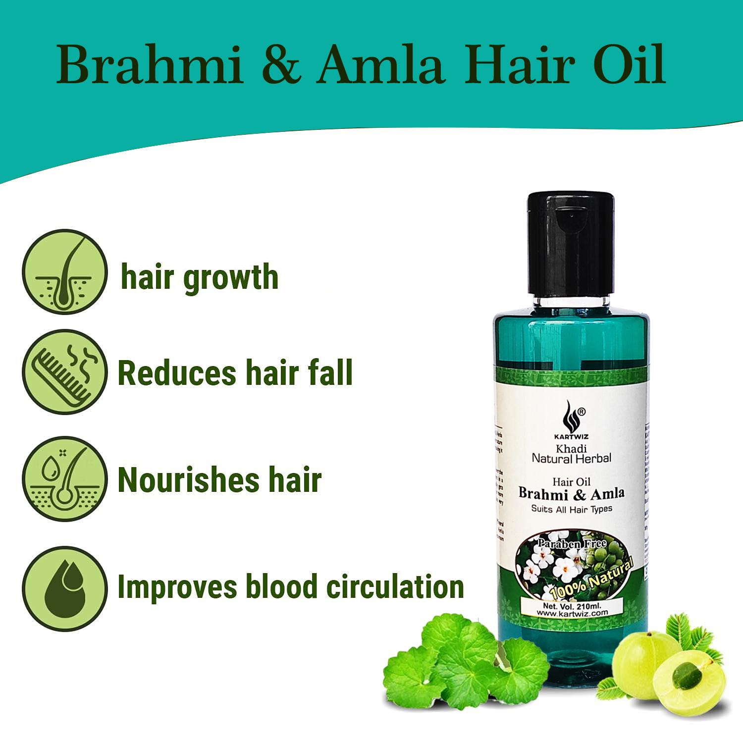 KHADI HERBAL Brahmi & Amla Hair Oil For Stronger Hair Roots - Control Hair  Fall - Pack Of 1 - JioMart