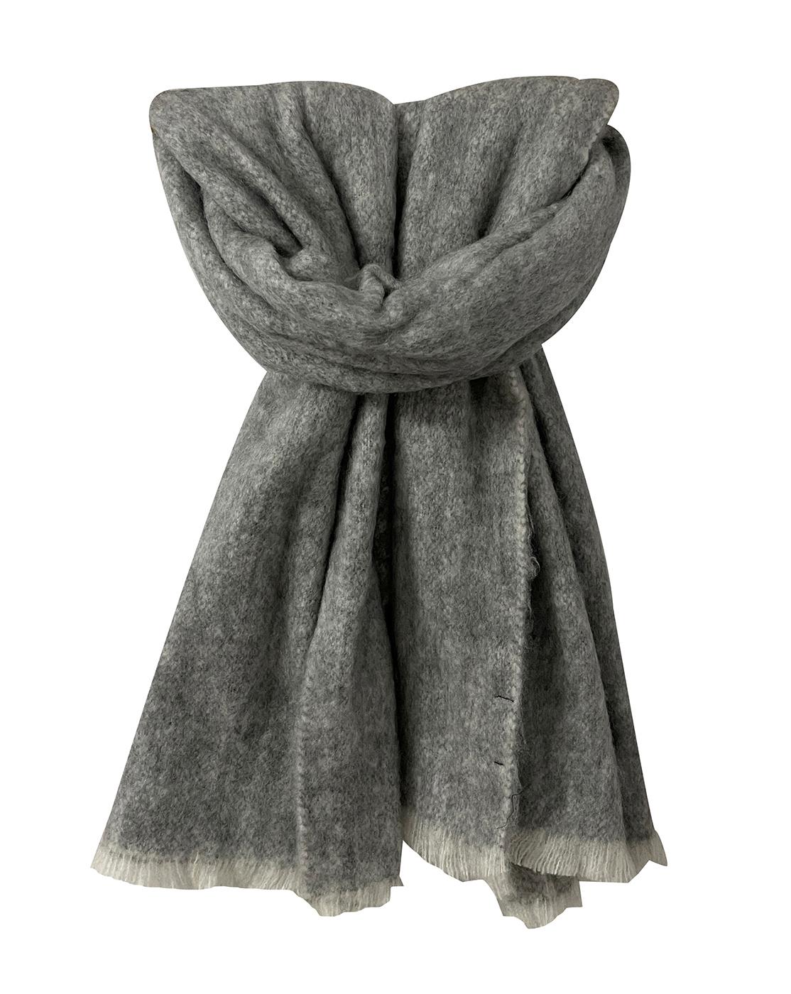 Buy Ayesha Contemporary Solid Grey Thick Woolen Winter Muffler