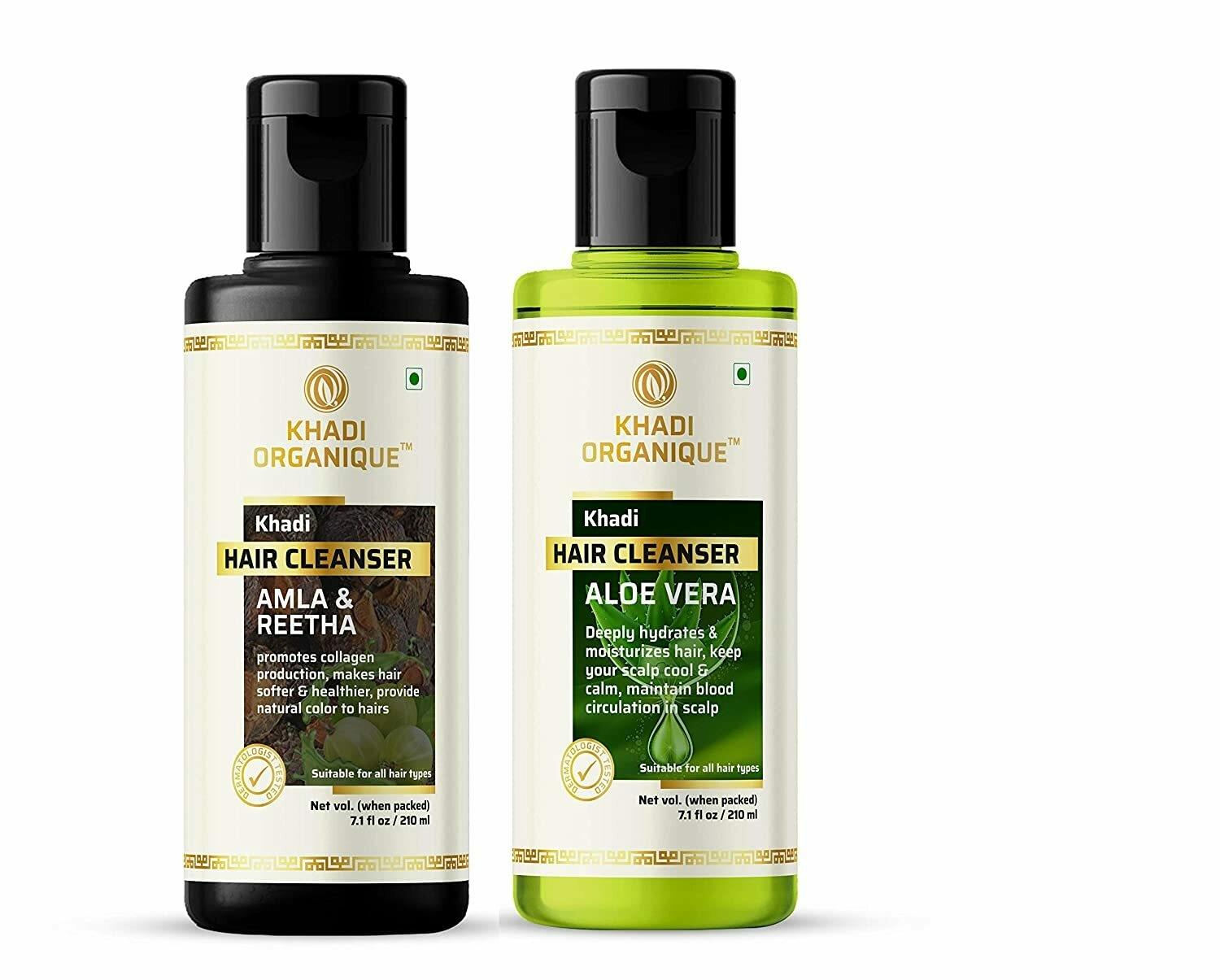 Khadi Organique Aloevera And Amla Reetha Shampoo - 420 ml ,Pack of 2 -  JioMart