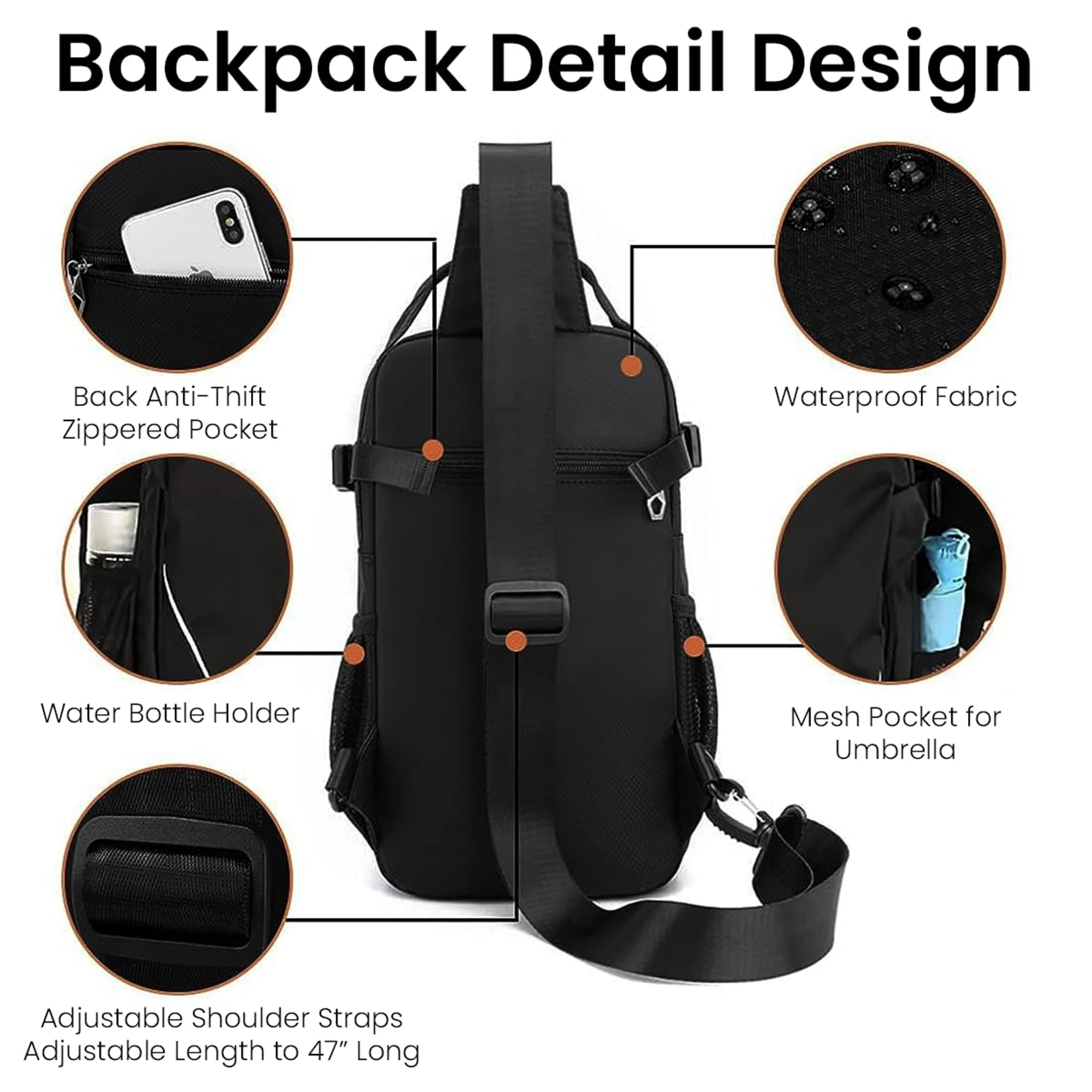 Buy Gustave Sling Bag For Men Crossbody Bag Multi Pocket Chest Bag