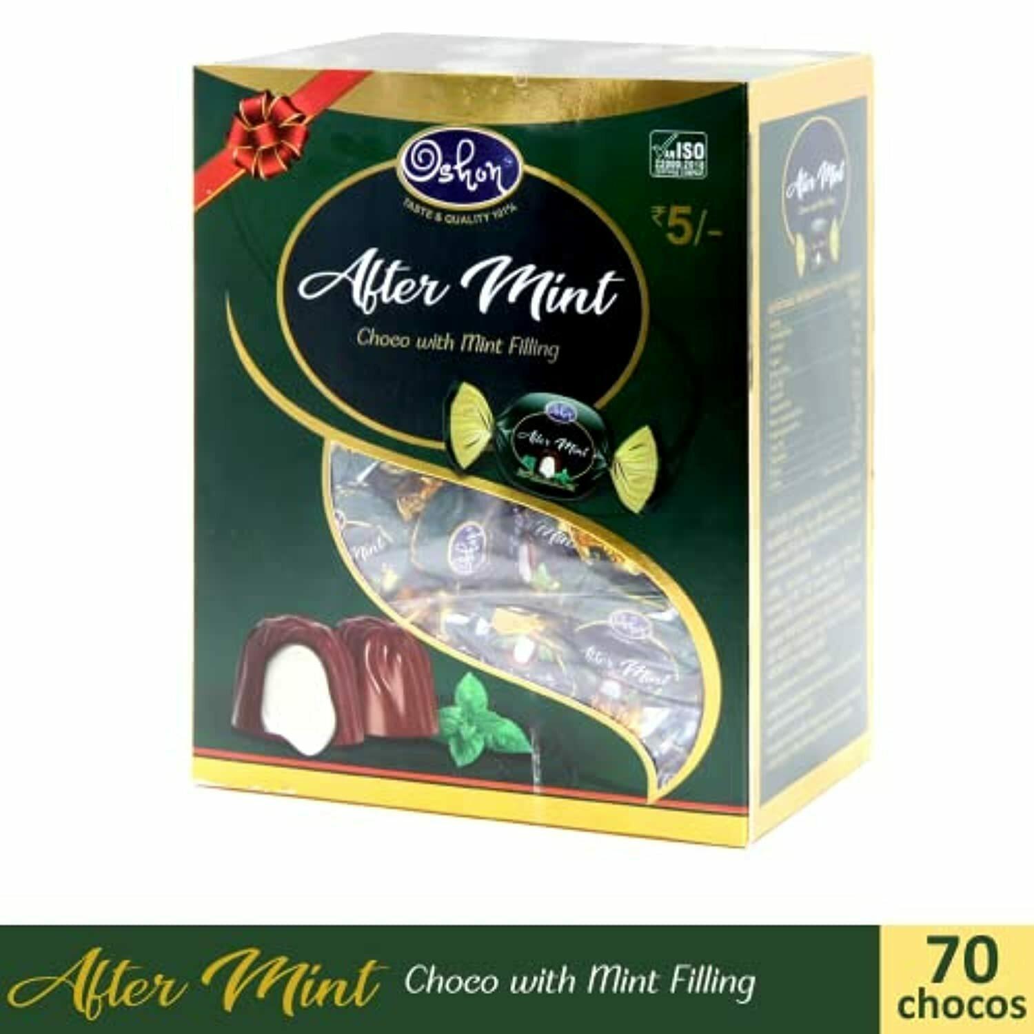 Buy Oshon After Mint Chocolates Box Choco with Mint Filling 70 Pcs