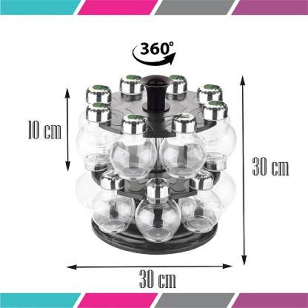 Details about   360 Degree Revolving Round Shape Transparent Spice Rack,Container Kitchenware 