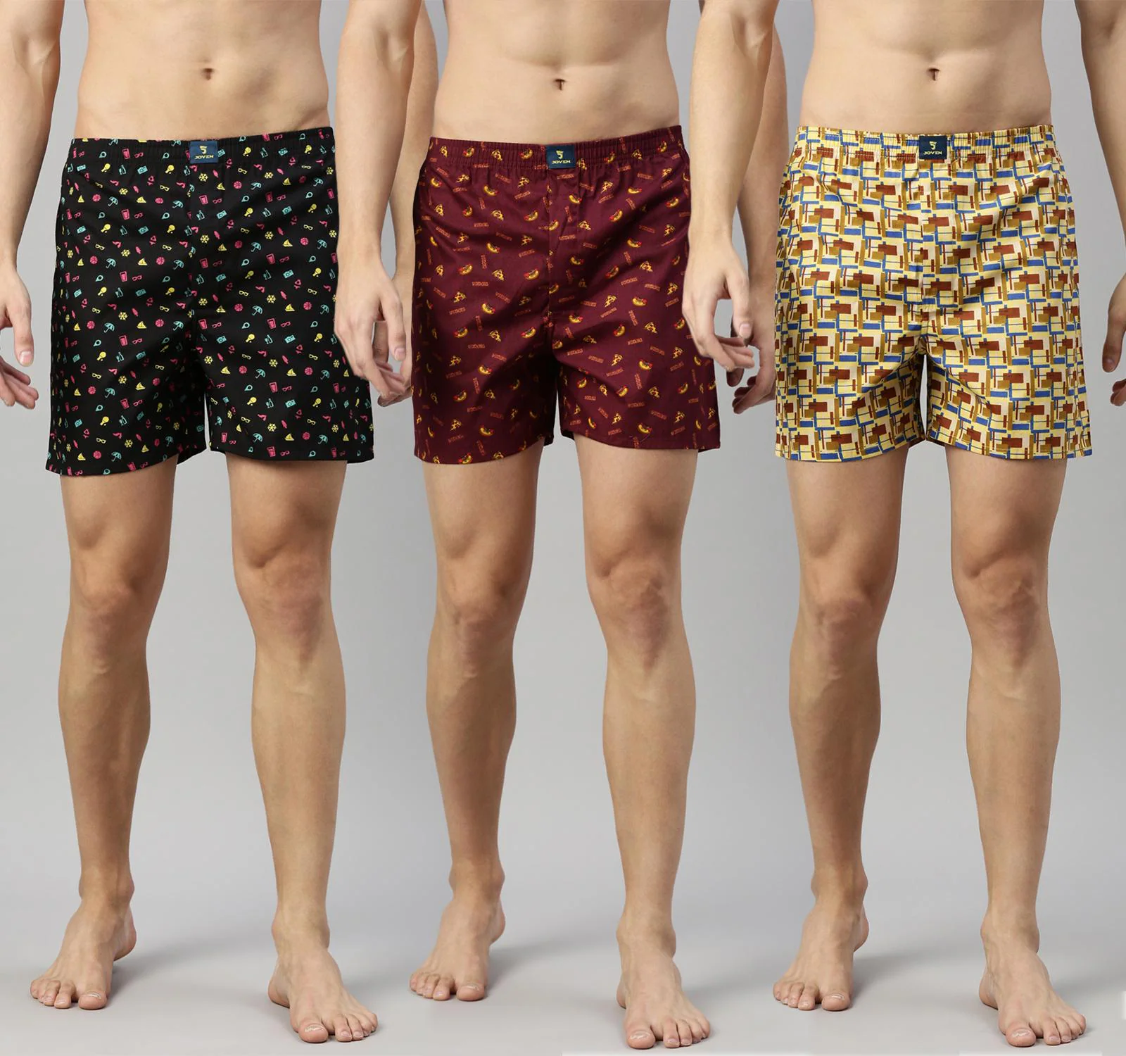 Joven Men Printed Boxer Pack of 3 Shorts - JioMart