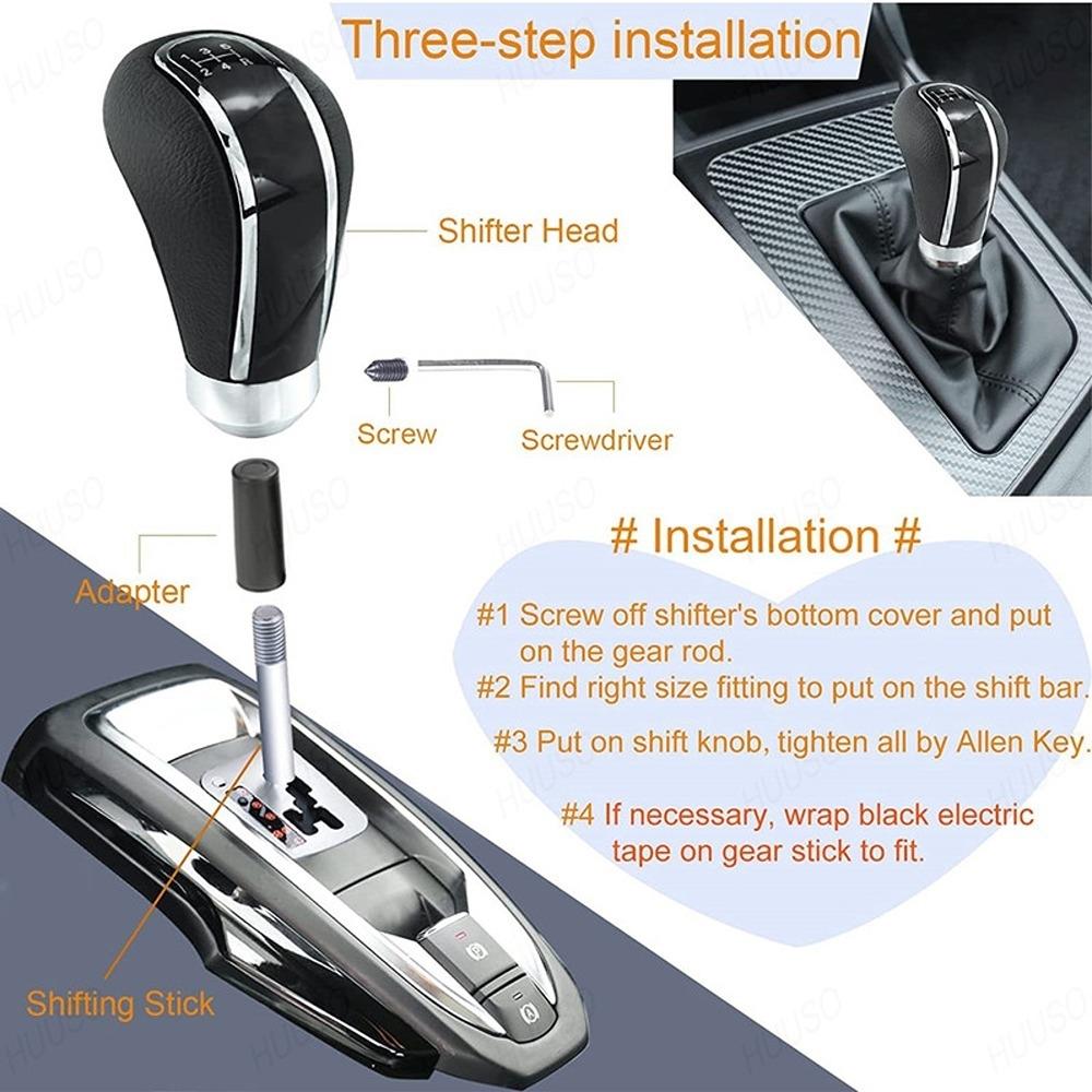 Buy Huuso Car Gear Shift Knob Sleek Black Leather 5 Speed Manual
