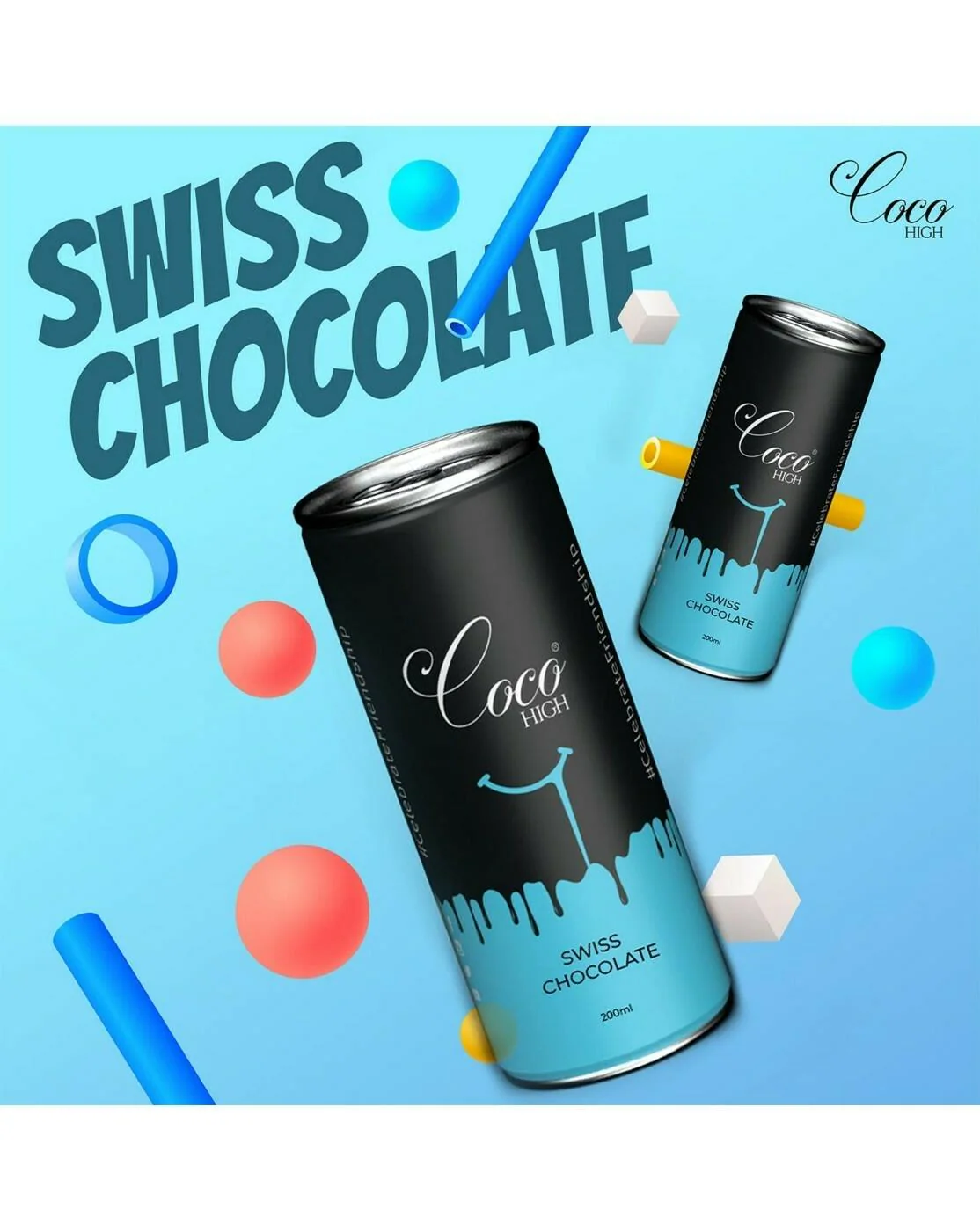 Buy COCO HIGH Swiss Chocolate Drink 200 ml X 8 Cans, Chocolate