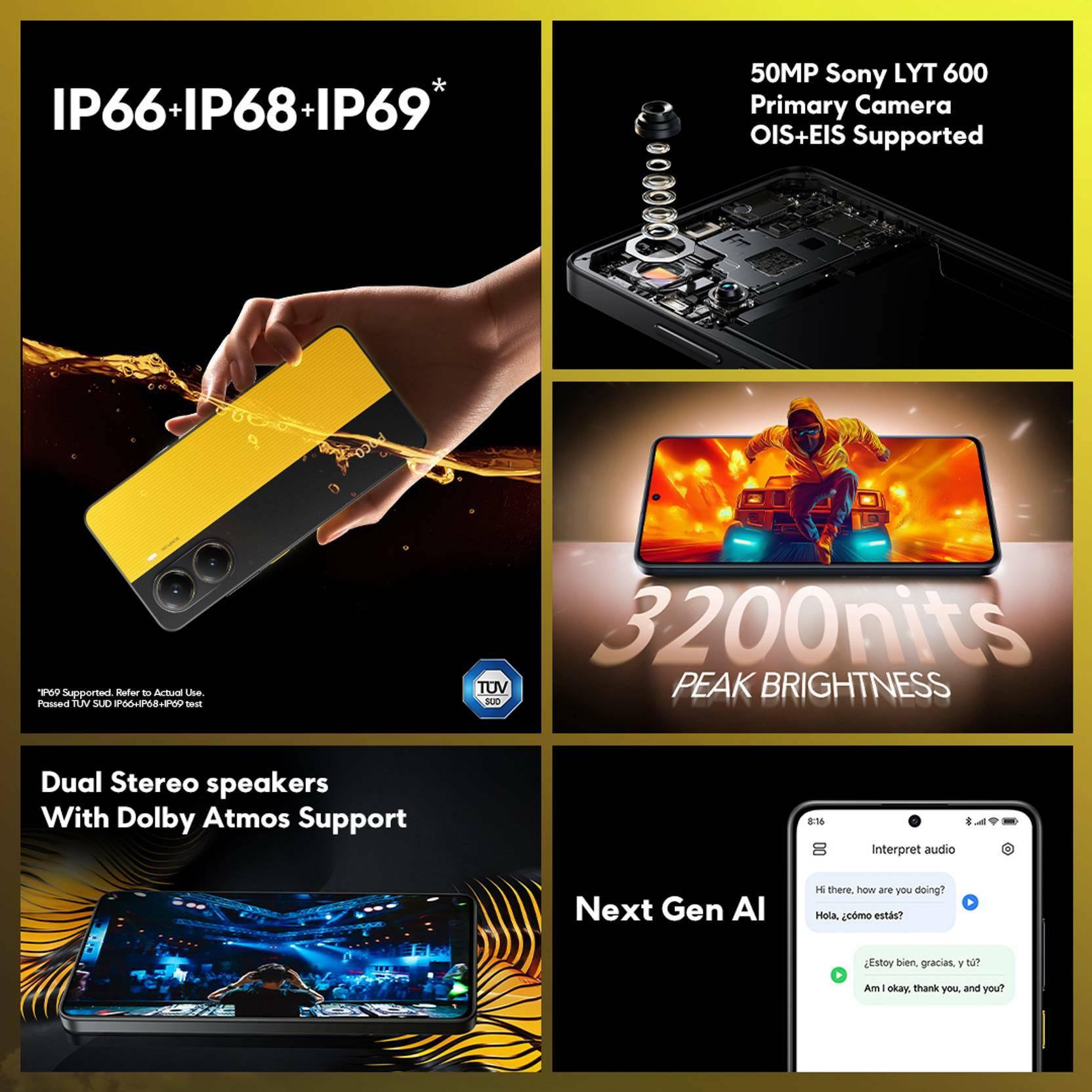 Buy POCO X7 Pro 5G, 8GB Ram, 256GB Storage, Yellow, Smartphone