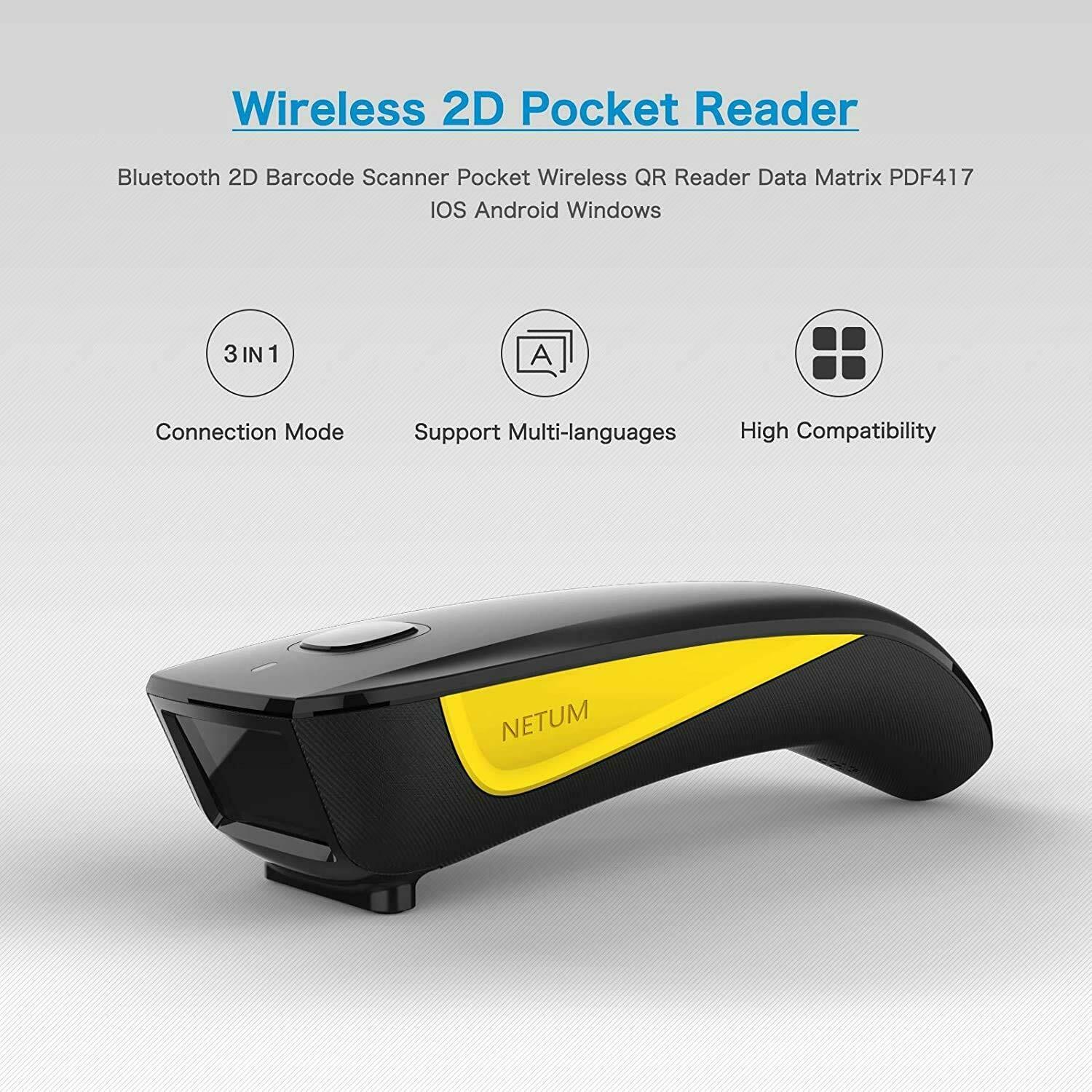 Buy Netum C750 2D QR Code Scanner, rechargeable Wireless Barcode