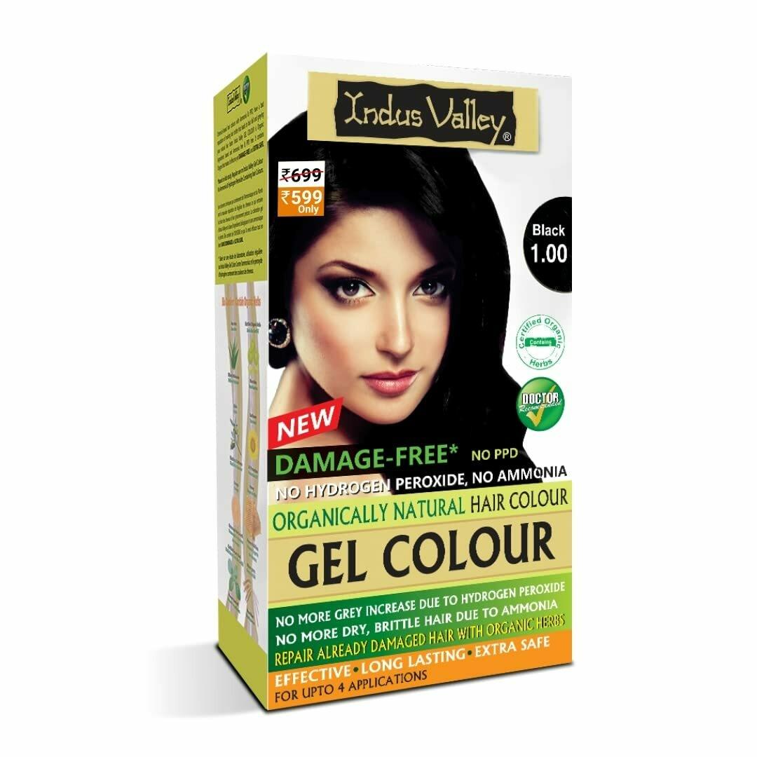 Indus Valley Organically Natural Damage free Gel Hair Color-Black - JioMart
