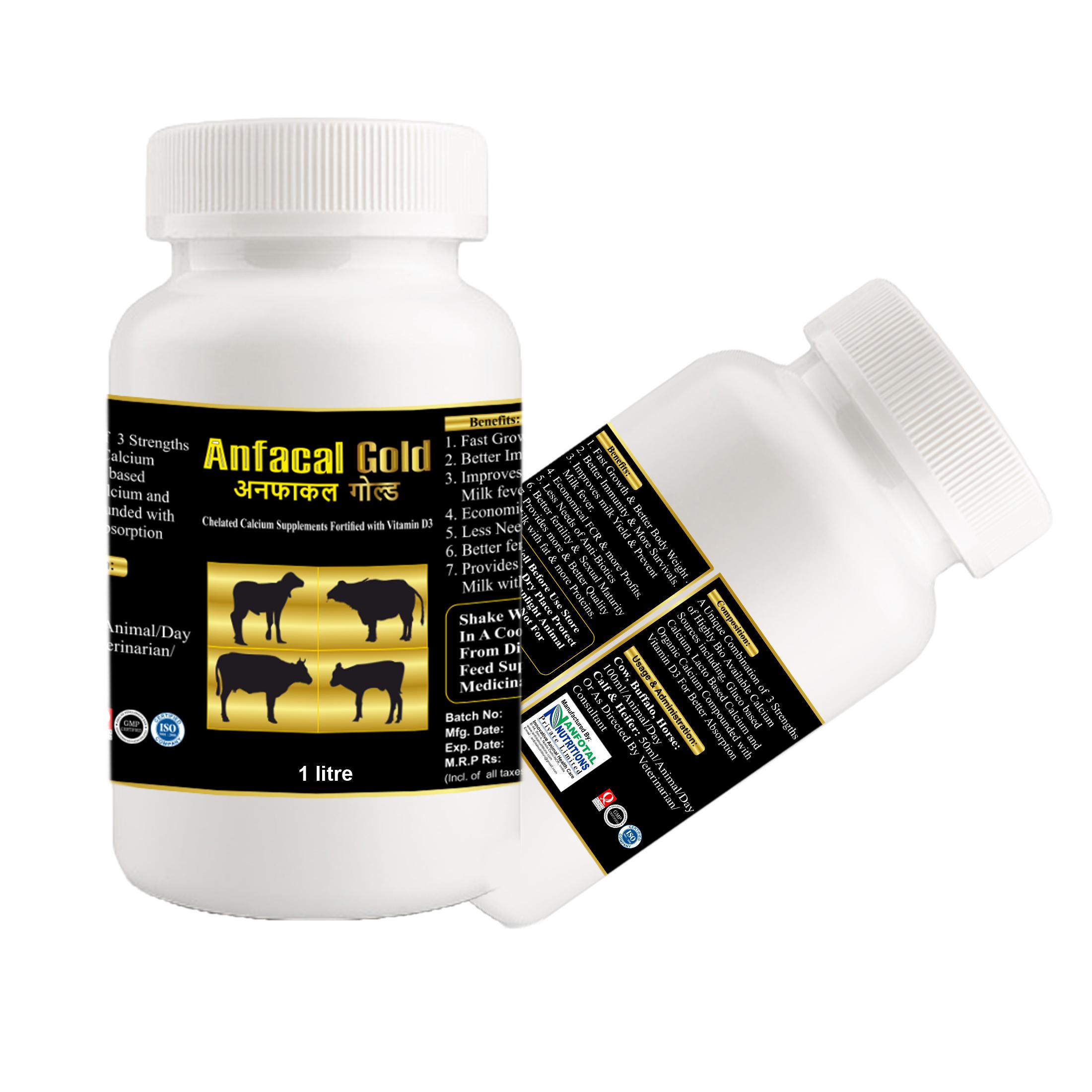Anfacal Gold Chelated Liquid Calcium for Cow, Buffalo, Horse, Livestock,  Cattle Feed Supplements - JioMart