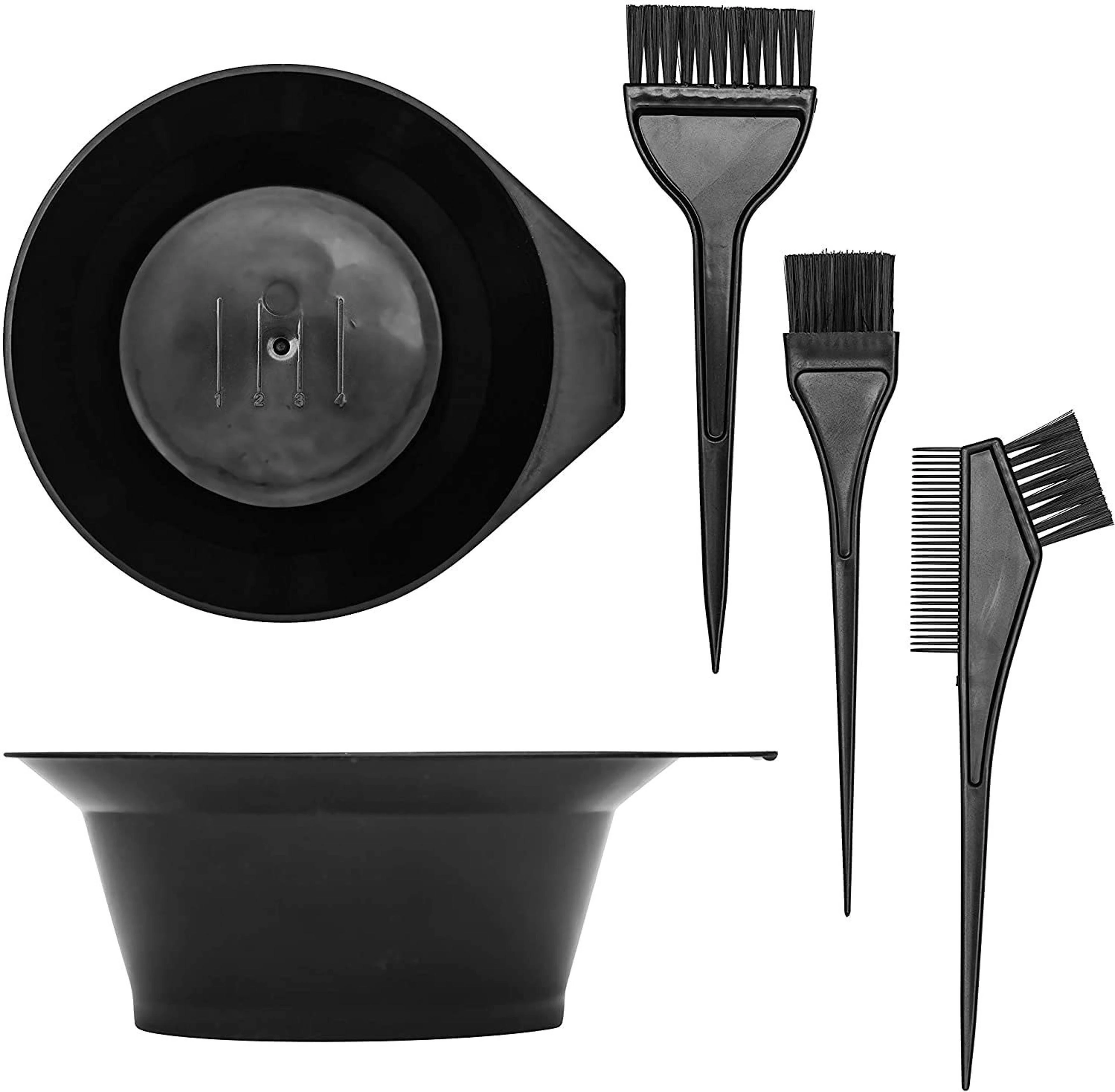Xester Black Hair Color Comb Hair Dye Bowl And Brush Set Dye Brush And Hair  Color Mixing Bowl Hair Colouring Kit (Pack Of 4) - JioMart