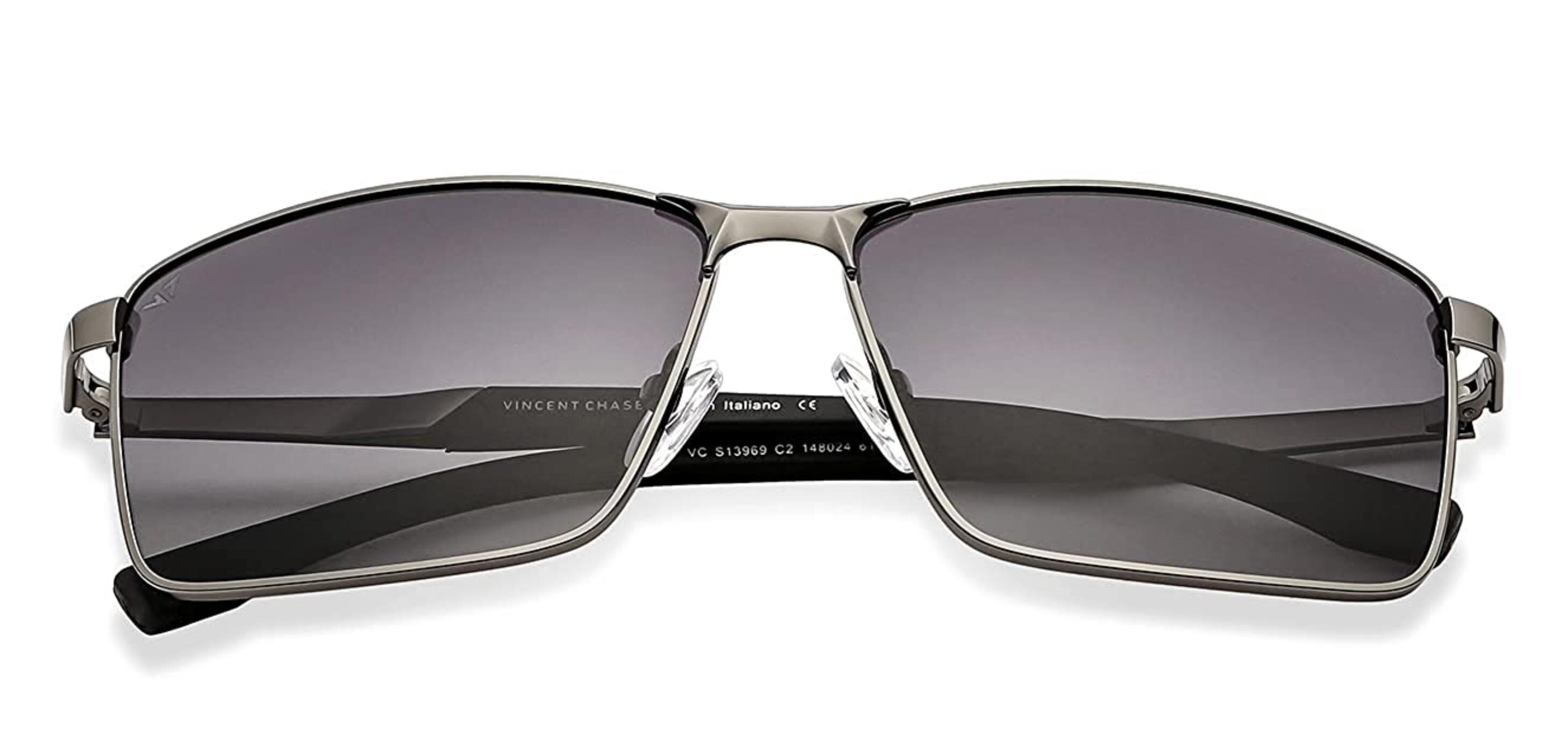 Buy VINCENT CHASE EYEWEAR Polarized Full Rim Grey Sunglasses Men