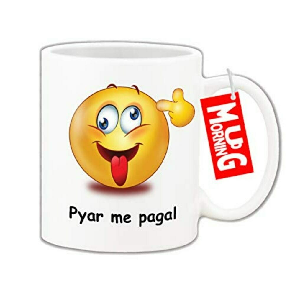 Mug Morning Pyar Me Pagal Emoji Mug Funny Emoji Mug Emoji Coffee Mugs -  JioMart