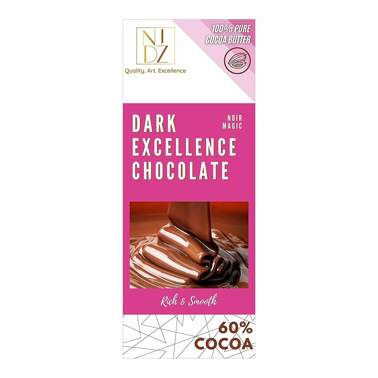 Buy NID'Z DARK EXCELLENCE CHOCOLATE 60% COCOA (pack of 6*40g