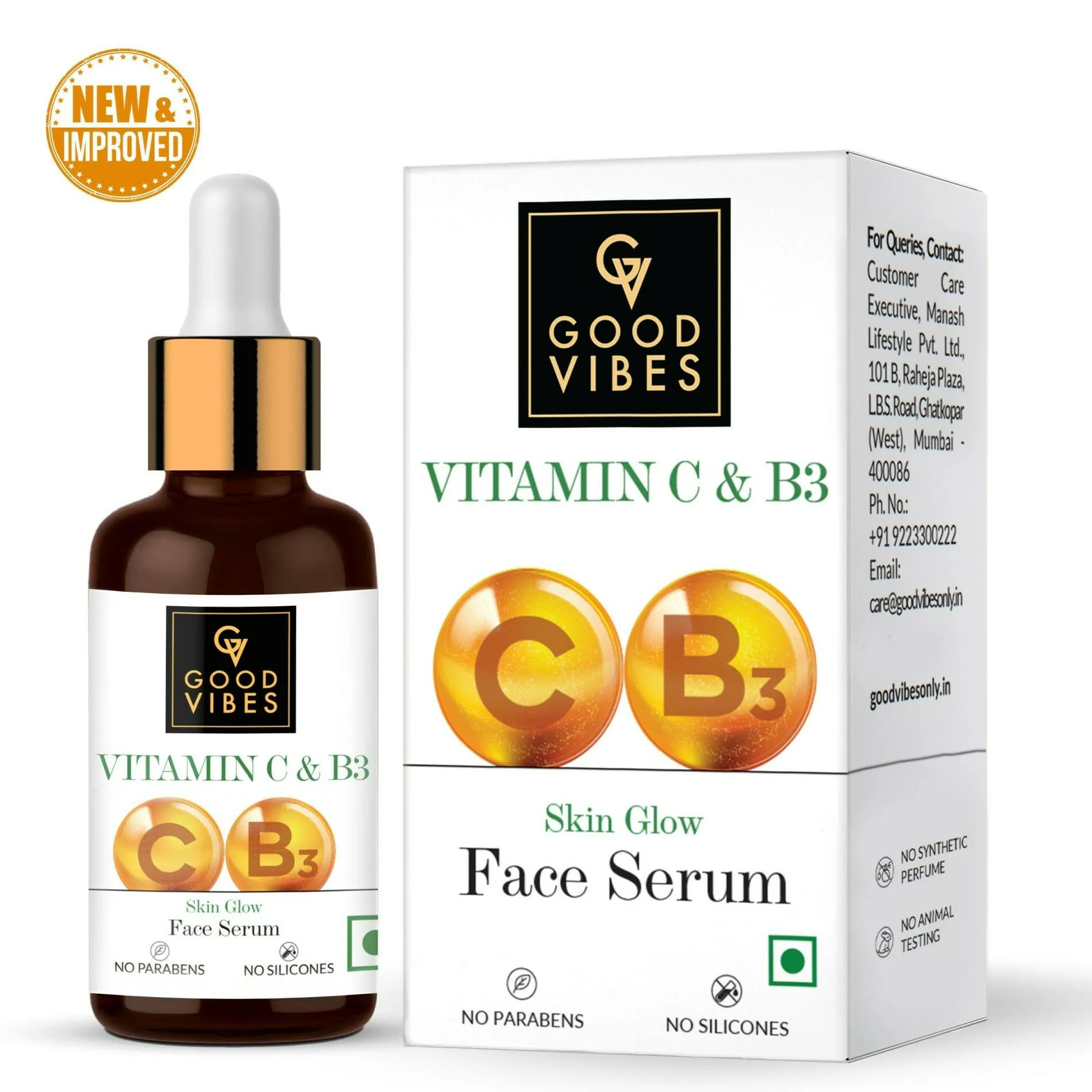 Good Vibes Vitamin C & Vitamin B3 Skin Glow Face Serum (30 ml) - JioMart