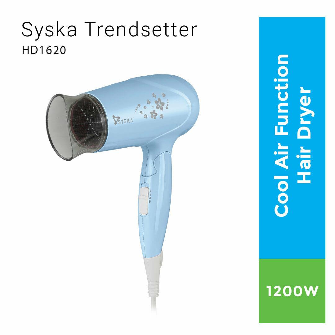 SYSKA HD1620 Trendsetter 1200Watt Hair Dryer with foldable Handle, Blue -  JioMart