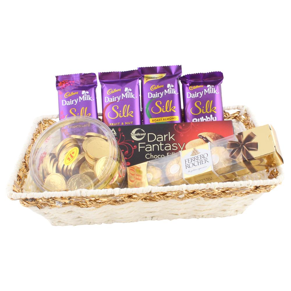 Surpriseforu Premium Ferrero Rocher With Gold Coin Chocolates | Chocolate  Gift | Chocolate Basket Hamper | 565 - Jiomart