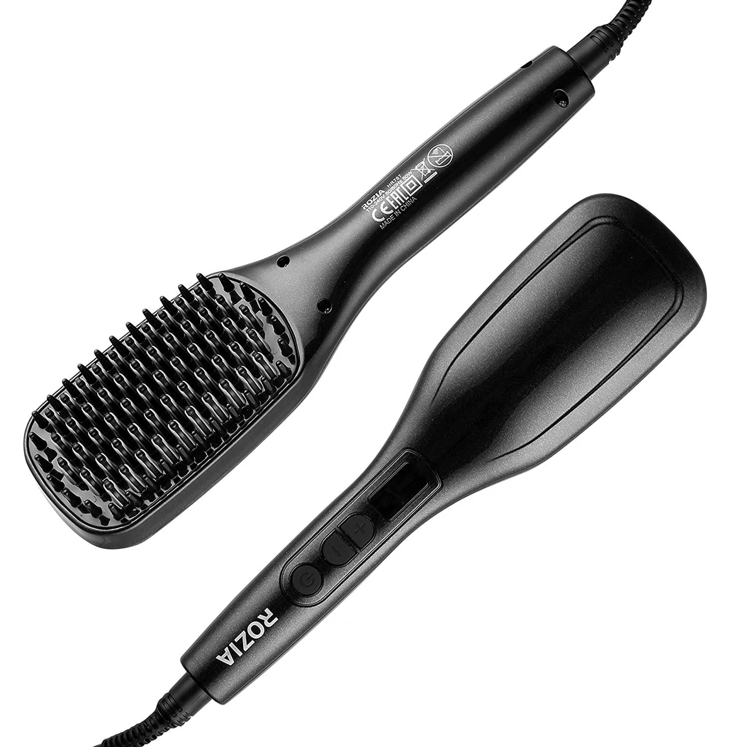 Rozia HR767 Black Hair Straightener Brush - JioMart