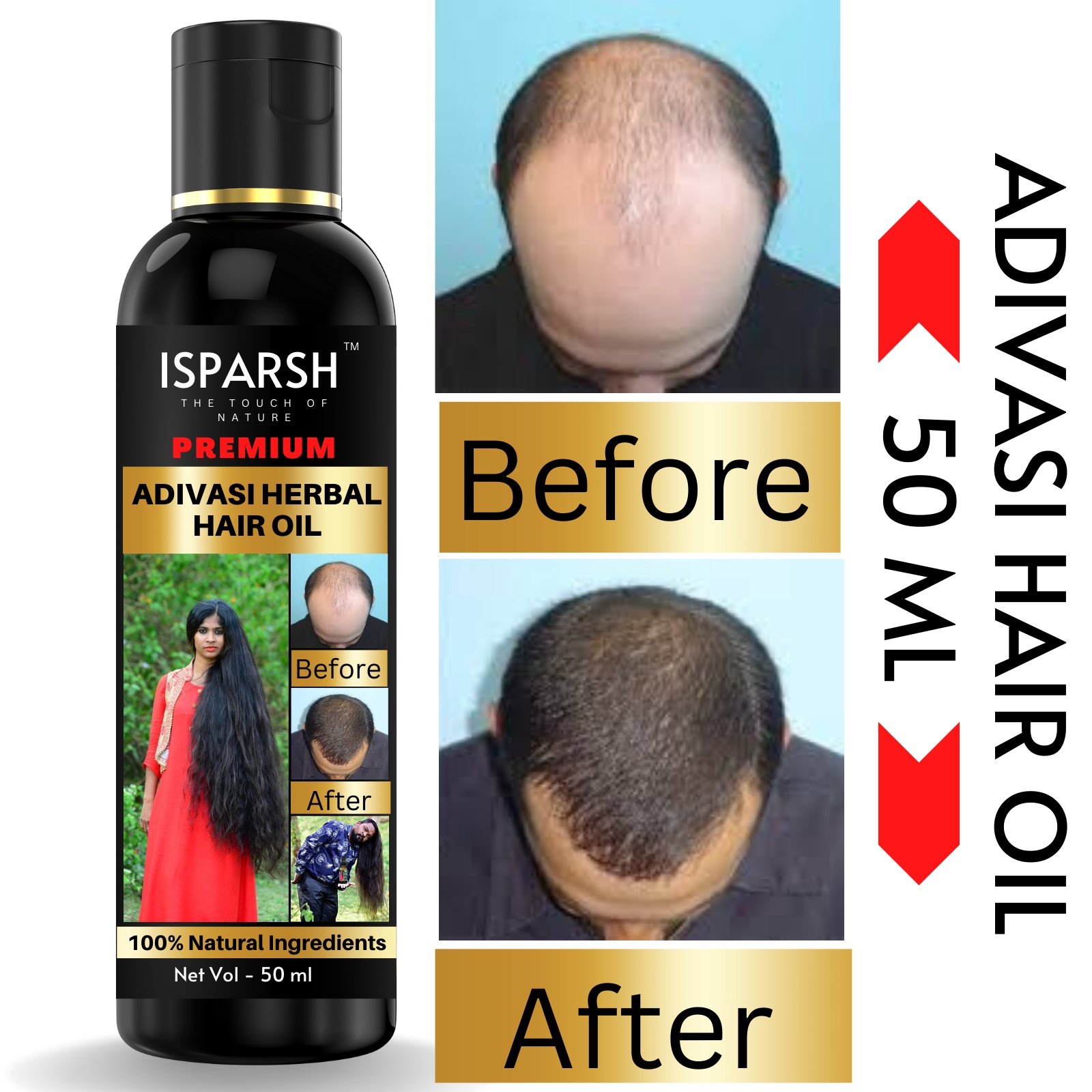 Isparsh adivasi hair oil with 21active ingredients 50 ml - JioMart