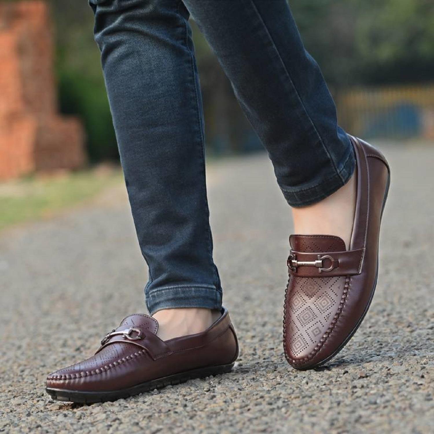 semi casual brown shoes