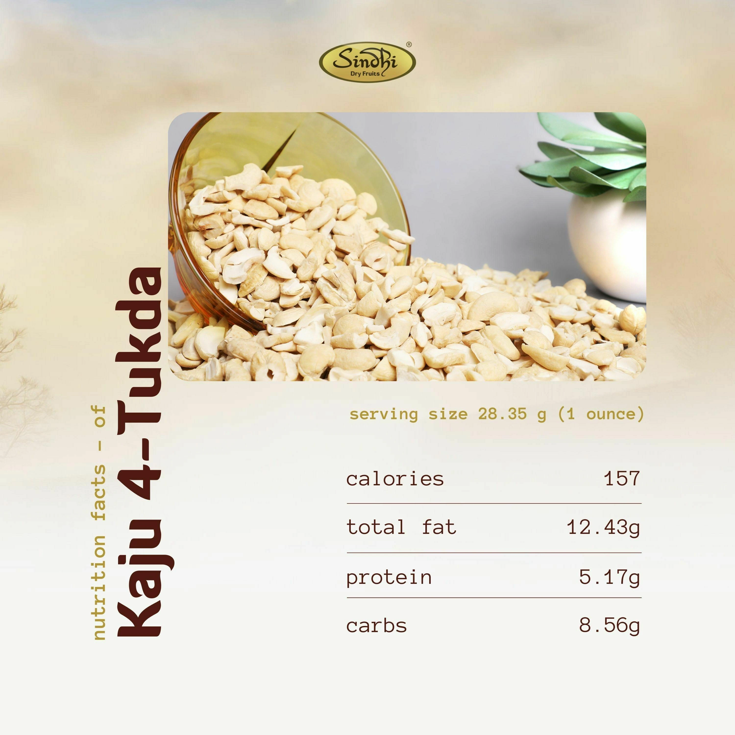 Buy Sindhi Dry Fruits White Tukda Kaju 4 Pcs Split, Kaju