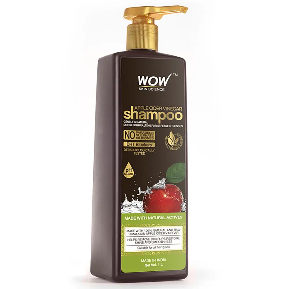 WOW Skin Science Apple Cider Vinegar Shampoo - Restores Shine & Smoothness  - No Parabens, Sulphates & Silicones - 1L - JioMart
