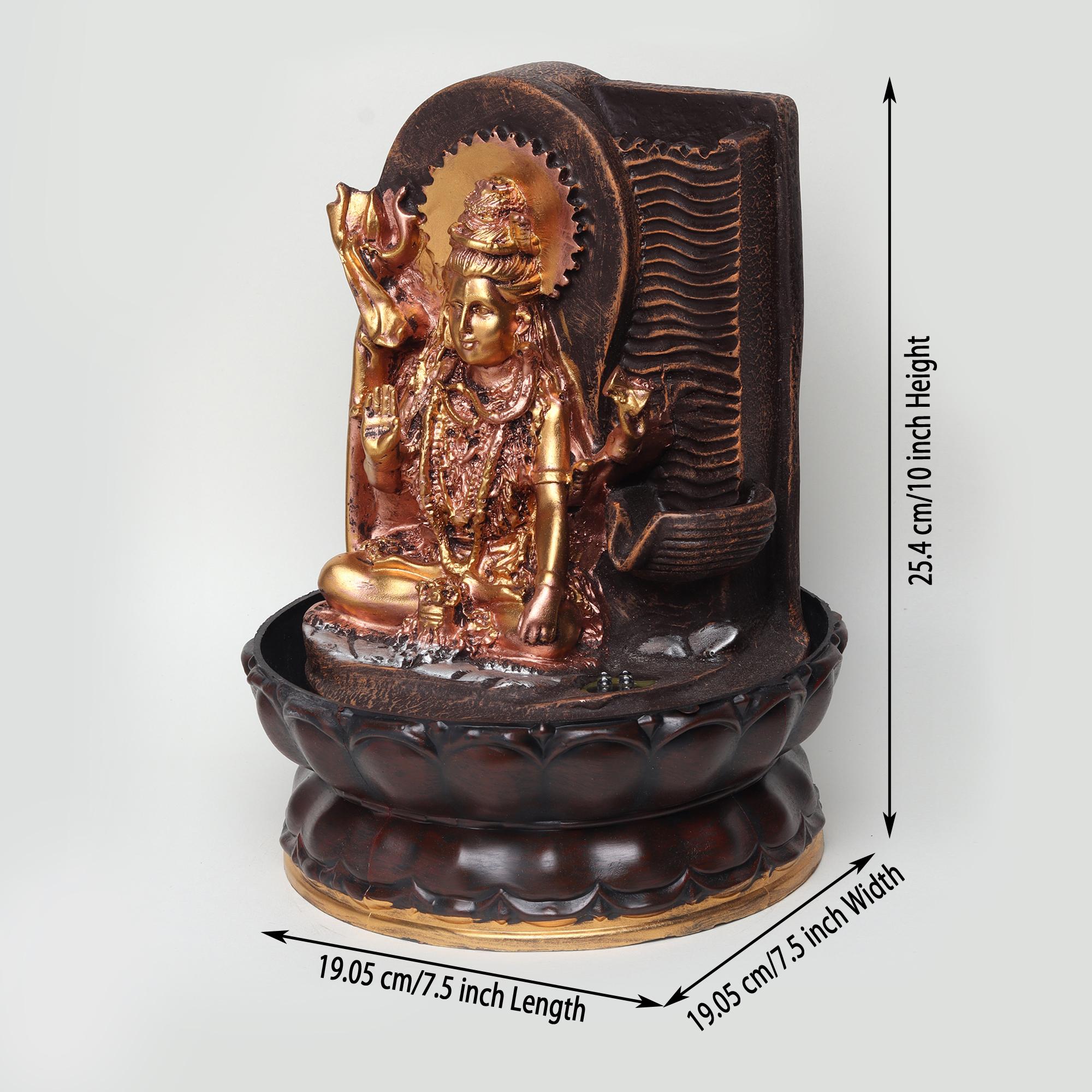 Buy VIVARS CRAFT Lord Shiva Ji Tabletop Waterfall Fountain Indoor
