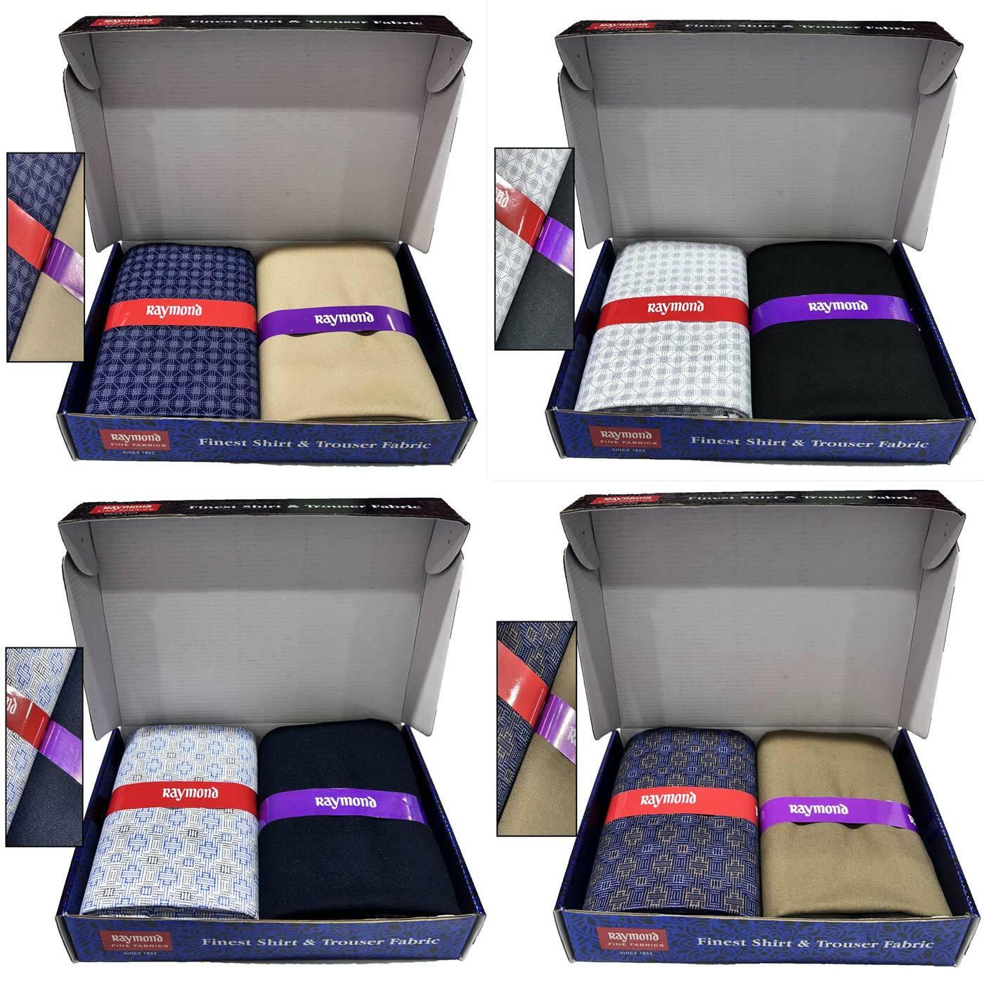 Buy Raymond Printed Pc-Cotton Shirt \u0026 Trouser Fabric Combo of 4 in Moments  Gift Box Pack (Shirt-2.25 m, Pant-1.20 m)Combo-10 Online at Best Prices in  India - JioMart.