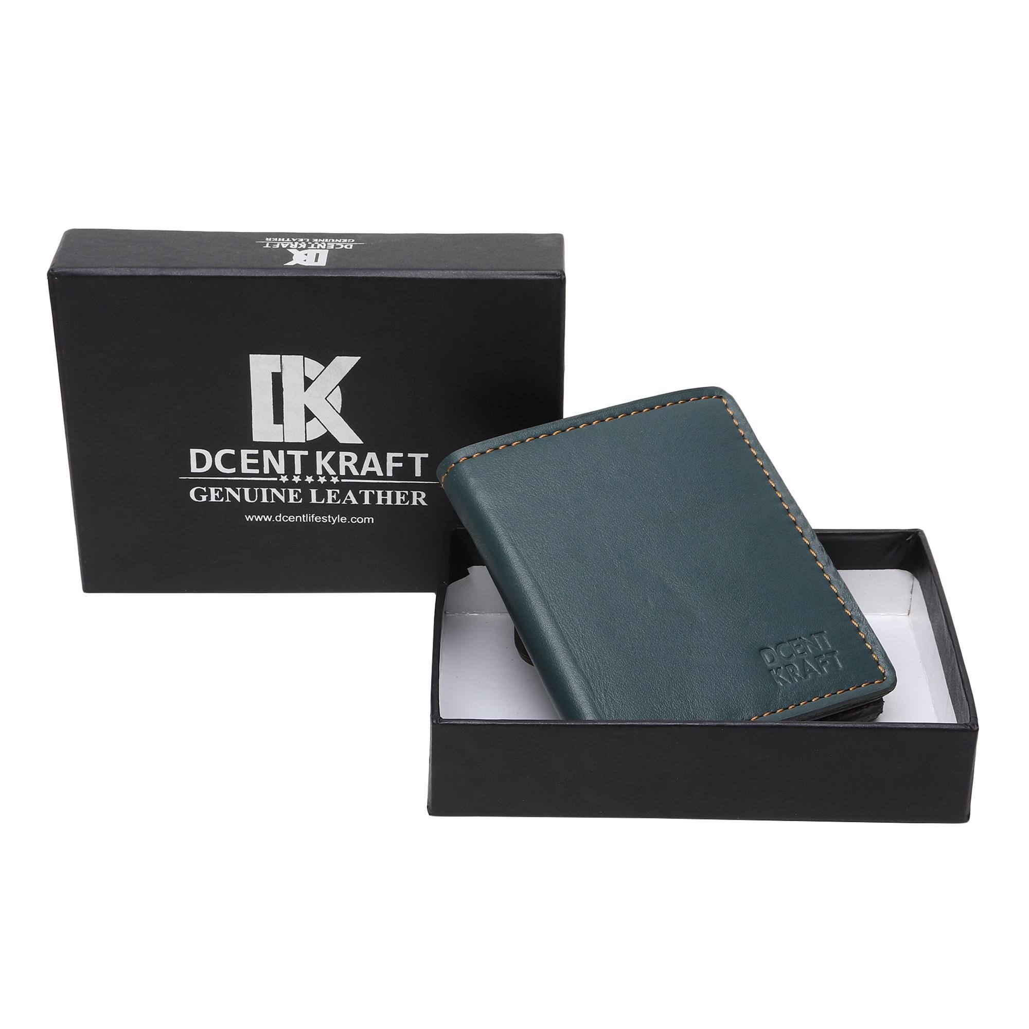Buy DCENT KRAFT Genuine Leather RFID Blocked Slim Wallet, Bi Fold