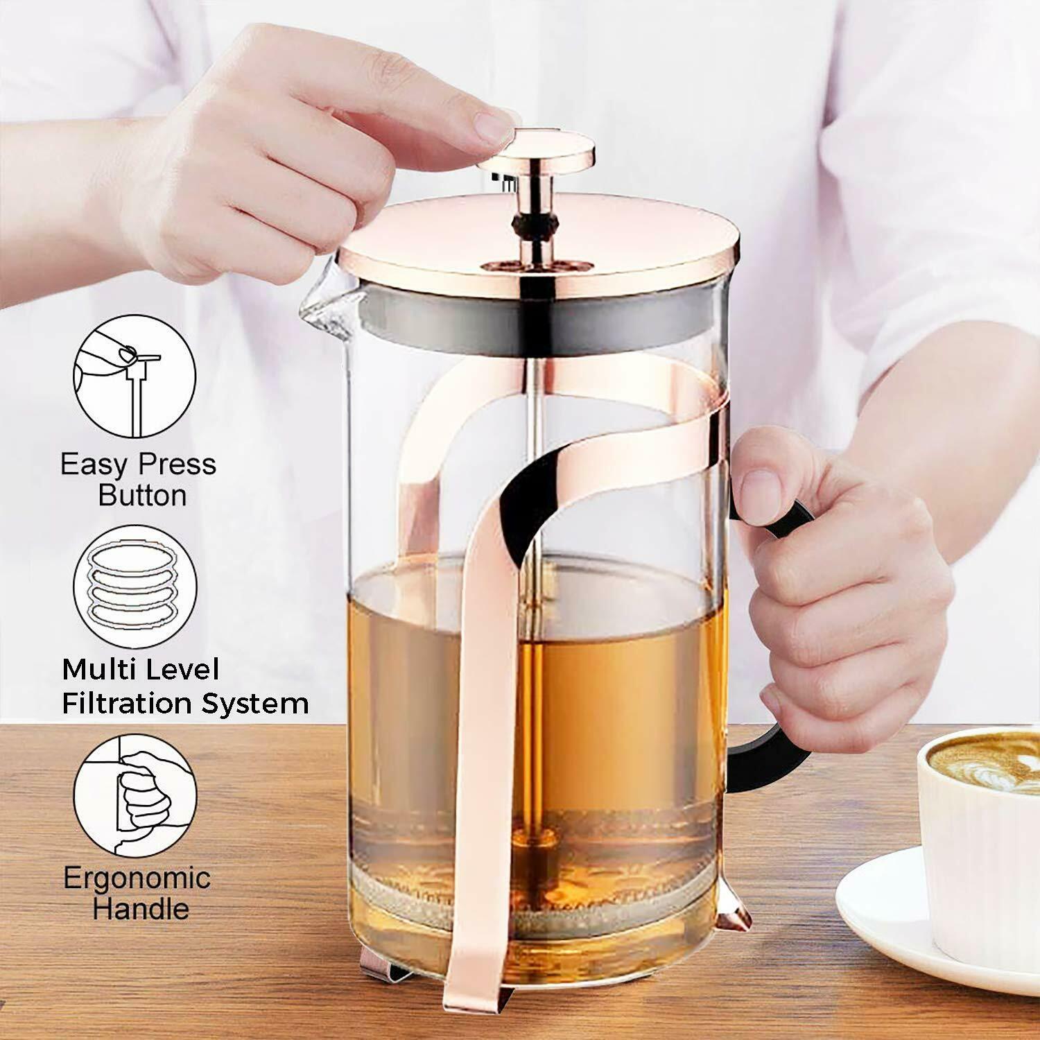 CLASSIC CAFETIERE 600ML GROUND COFFEE FRENCH PRESS GLASS POT PLUNGER CUP MUG 