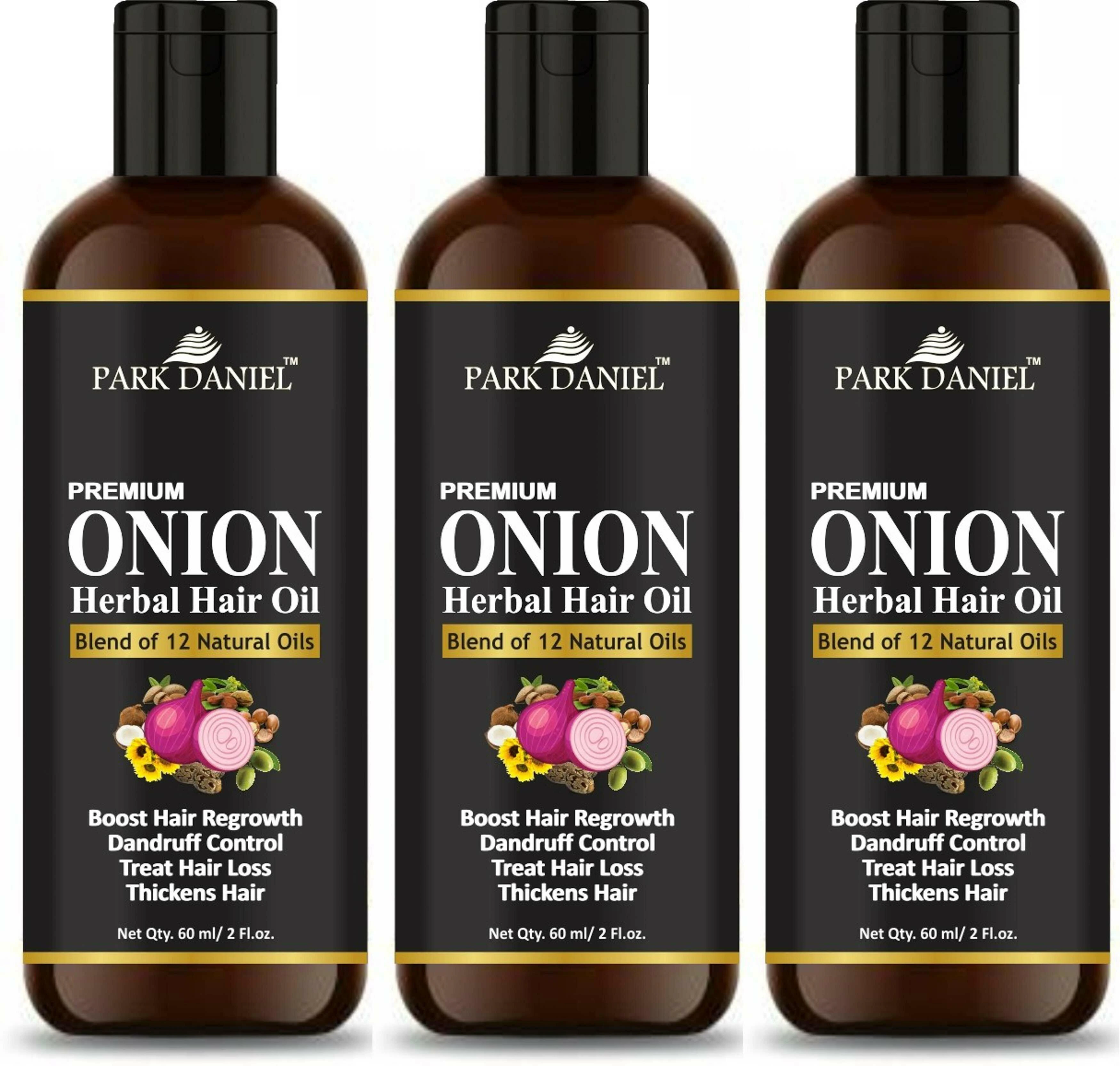 Park Daniel Premium Onion Herbal Hair Oil For Hair Growth, 60 Ml Each (Pack  Of 3) - JioMart