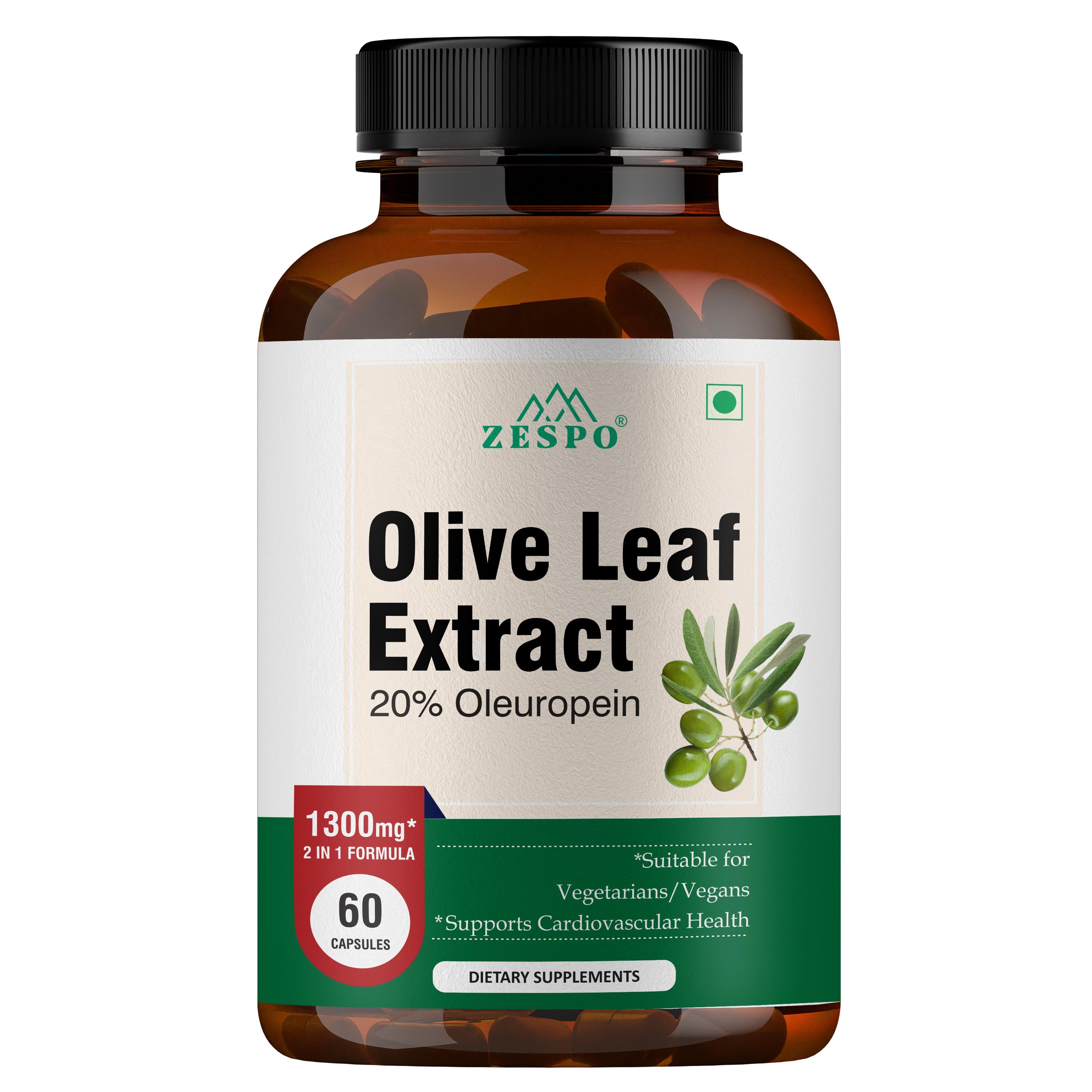 Buy Zespo Olive Leaf Extract 1300Mg With 20% Oleuropein & Olive