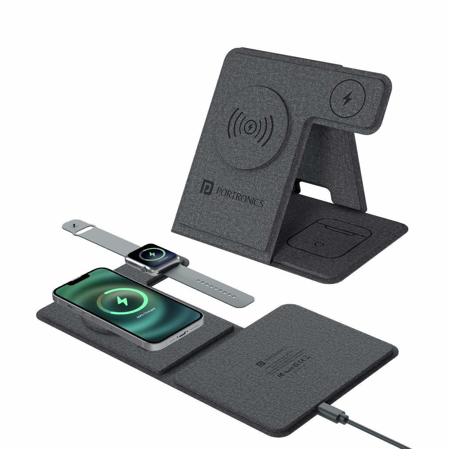 Buy Portronics Freedom Fold 3 15W 3 in 1 Foldable MagSafe