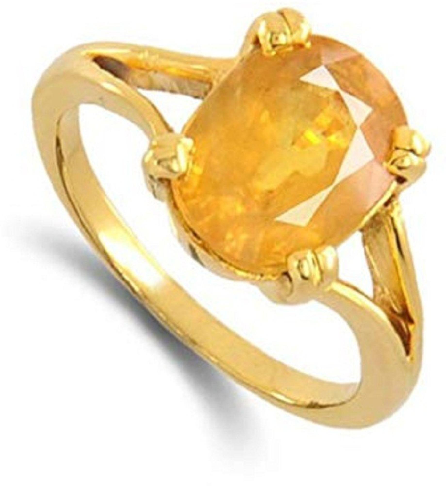 5.25 Ratti Pukhraj Rings | Price Pukhraj Rings | Finger Pukhraj Ring | Yellow  Sapphire Pukhraj Rings