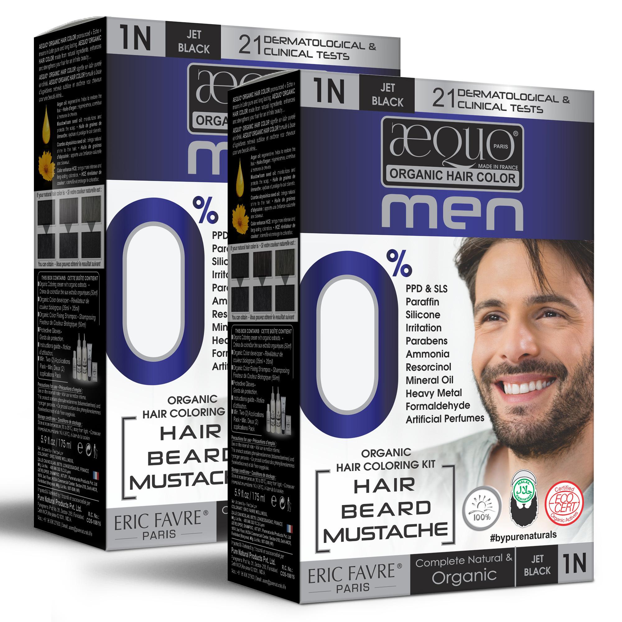 Aequo Organic Permanent Hair Color For Hair Beard & Moustache 170ml (pack  of 2) - JioMart