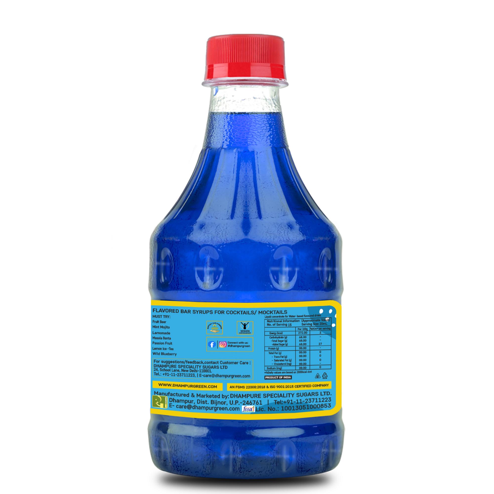 Buy Dhampur Green Blue Curacao Tangy Mocktail Syrup 900ml (2Pc x