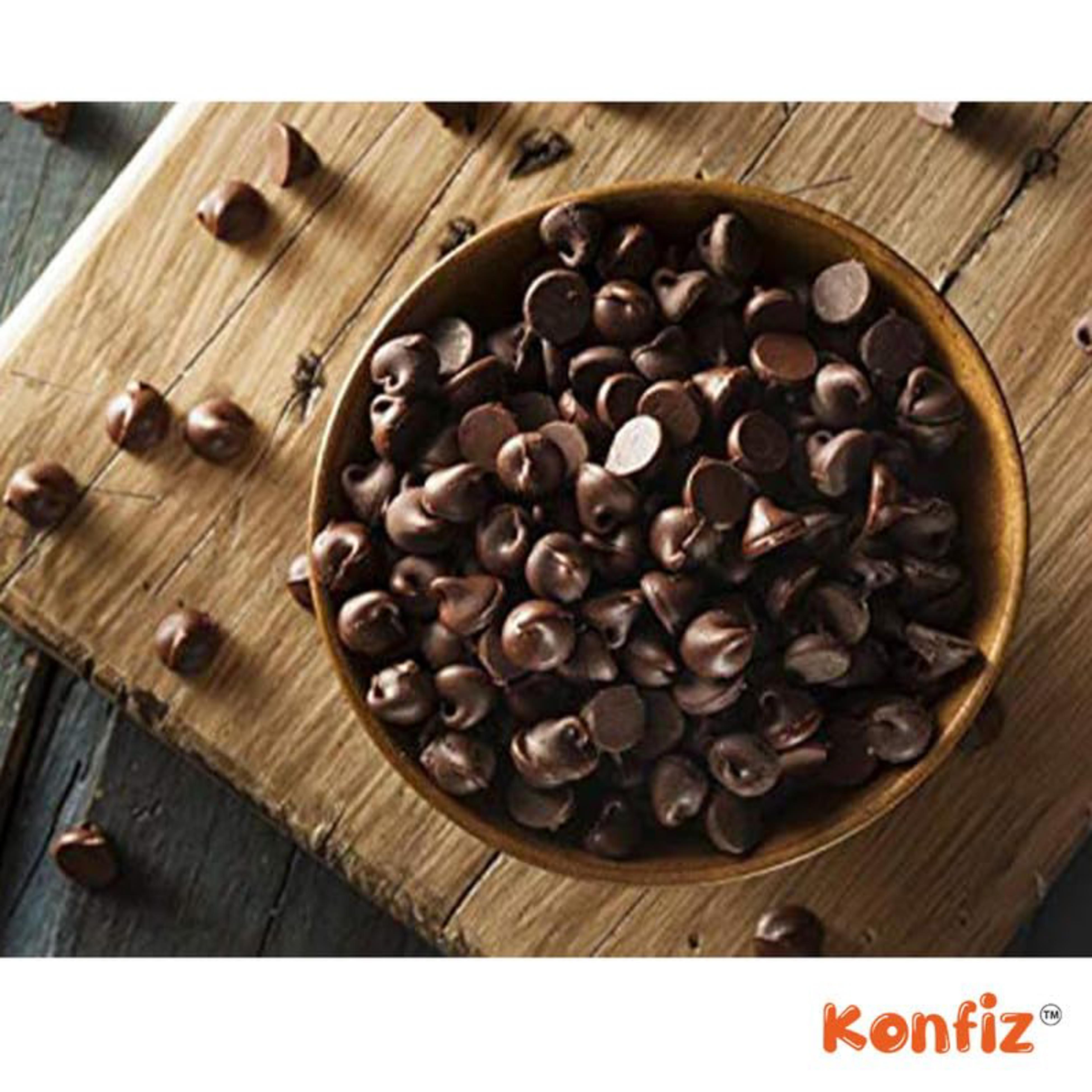 Buy Konfiz Dark Compound Chocochips 100gms-Dairy-Free and 100