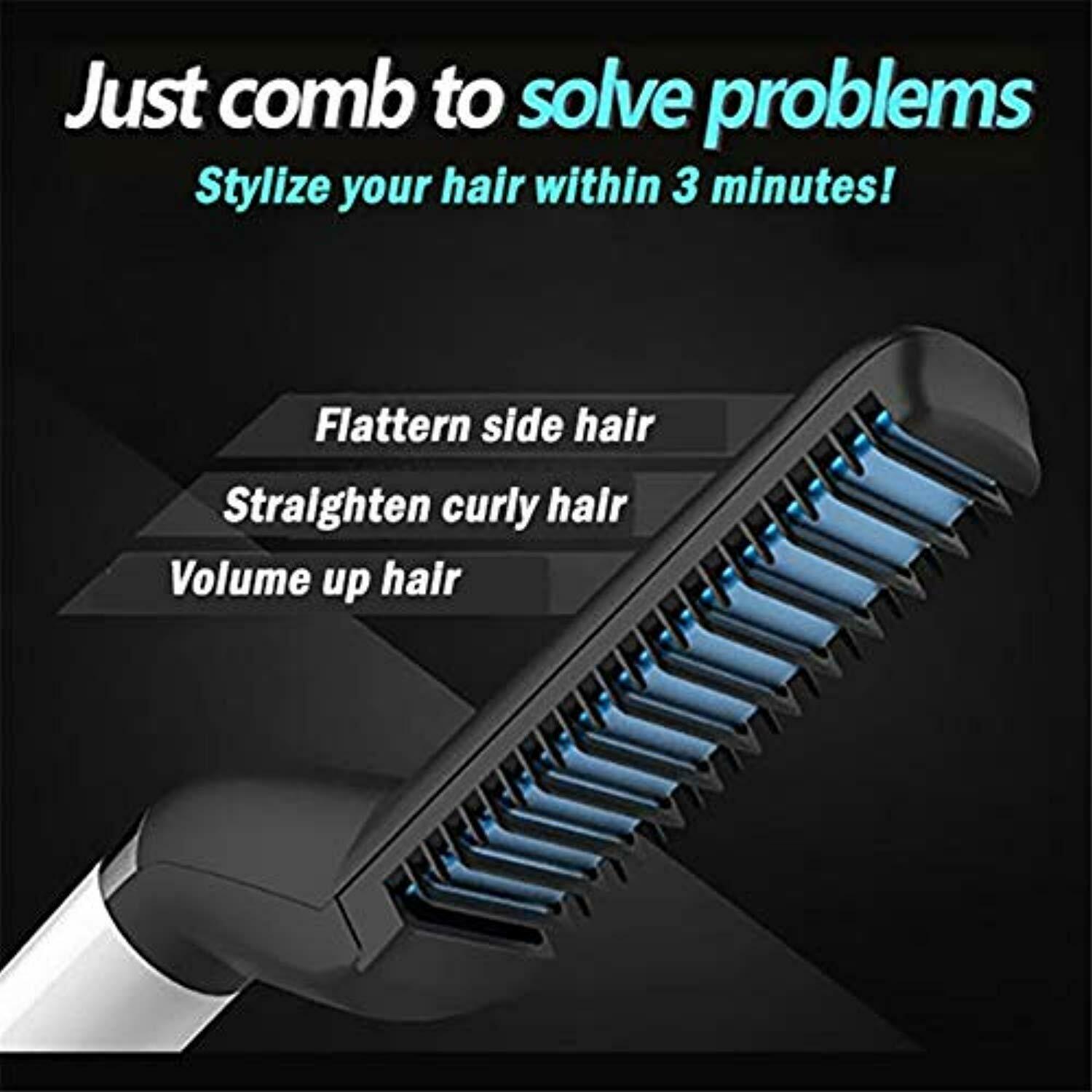 FRESTYQUE - Electric Beard Straightener Hair Comb Curly Hair Straightening  Beard Straightener for Men, Hair Straightener Brush,Electric Hair  Straightening Brush Modelling Comb for Men - JioMart