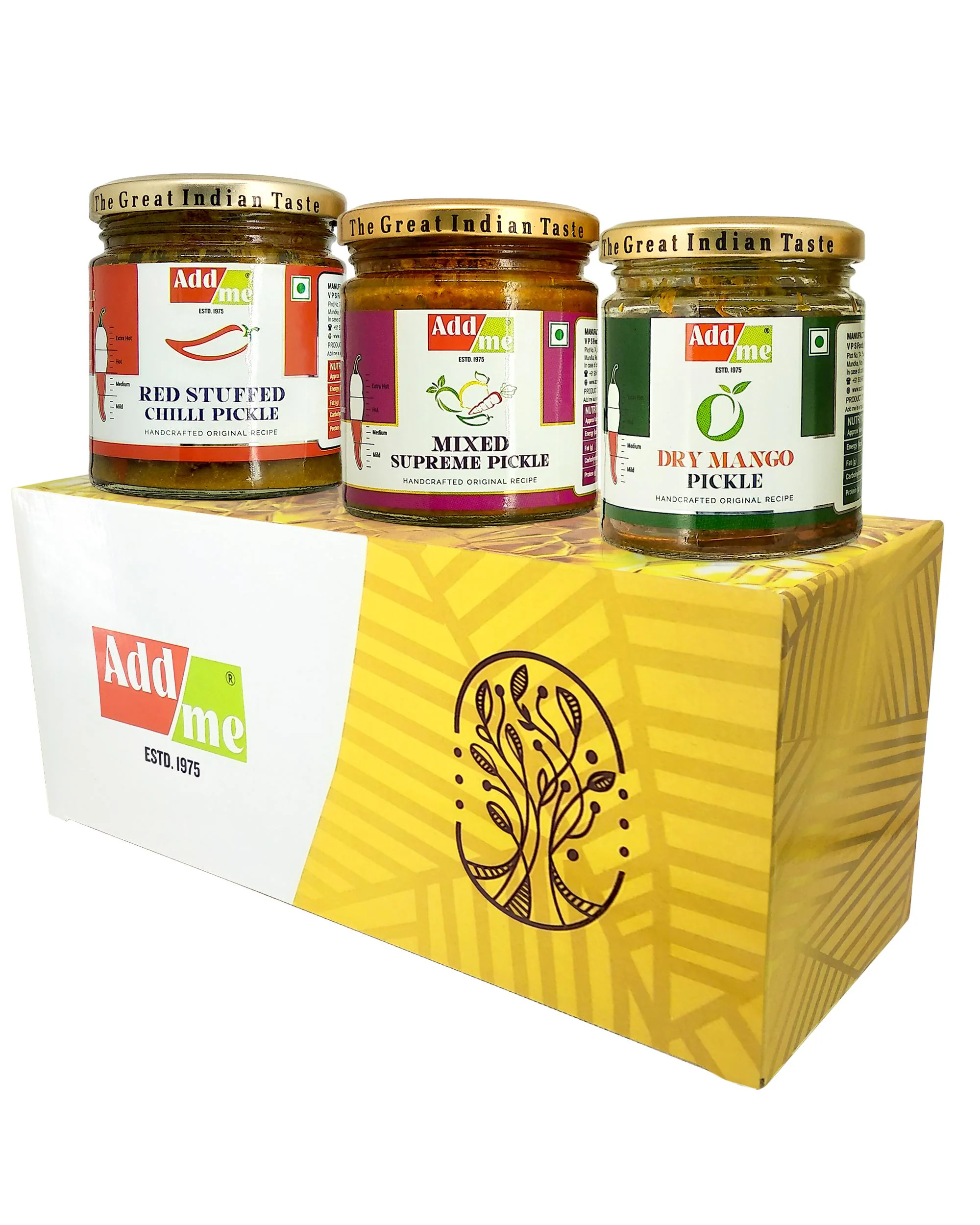 Add Me Home Made Hand Made Dry Mango Pickle Sukha m Ka Achar 150gm Mixed Pickle 0gm Red Stuffed Chilli Pickle Banarasi Bharwa Lal Mirch 0gm All In Pure Mustard Oil Mix