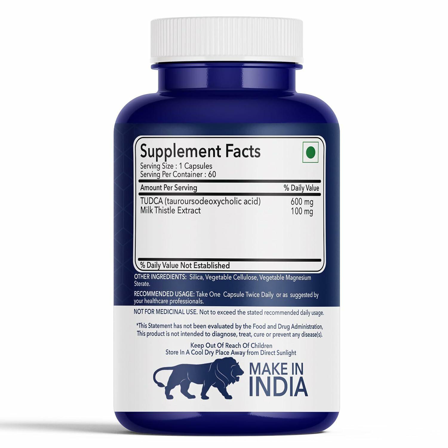 Buy FITNESSVEDA Tudca 600 mg - Liver Supplement with milk thistle