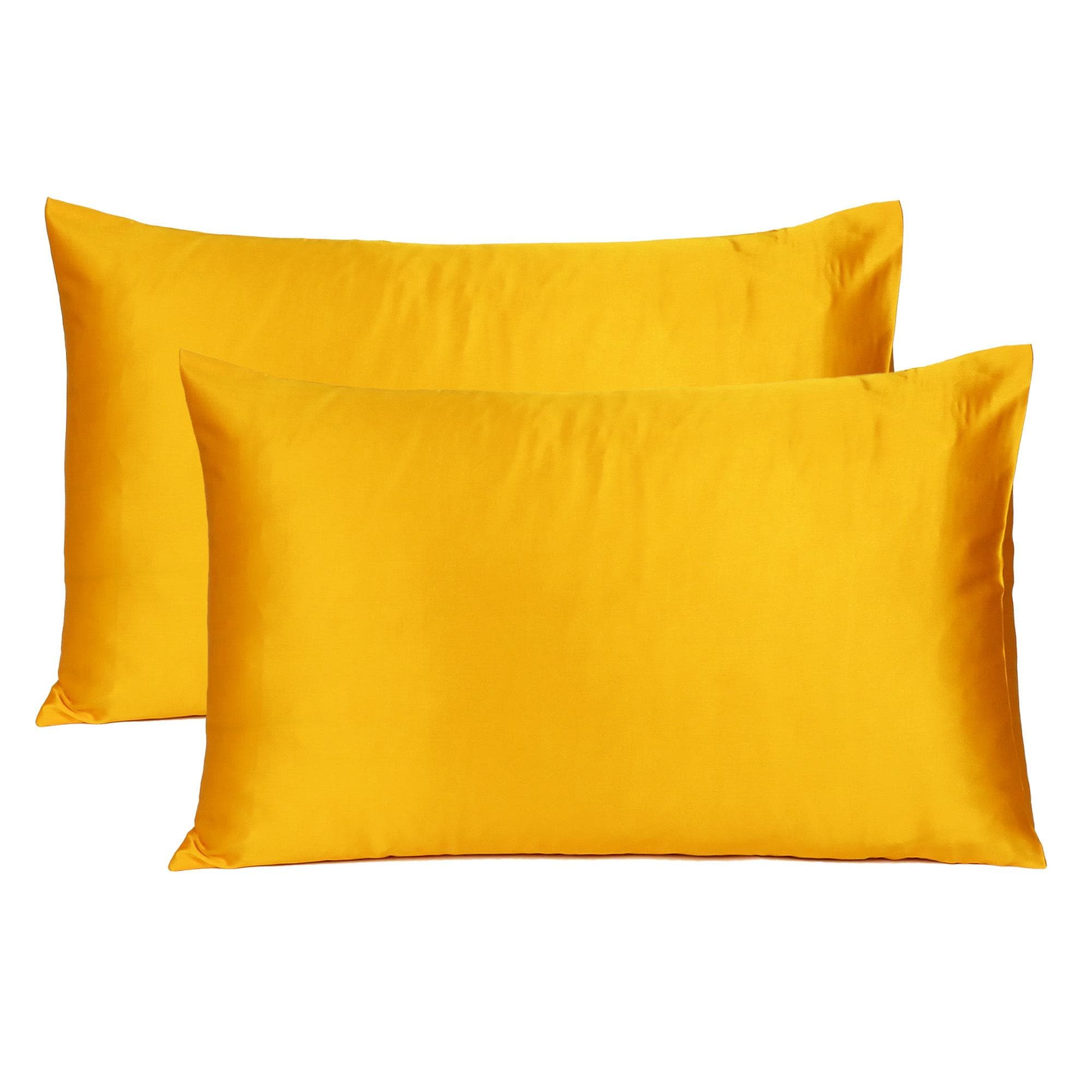 yellow satin pillowcase