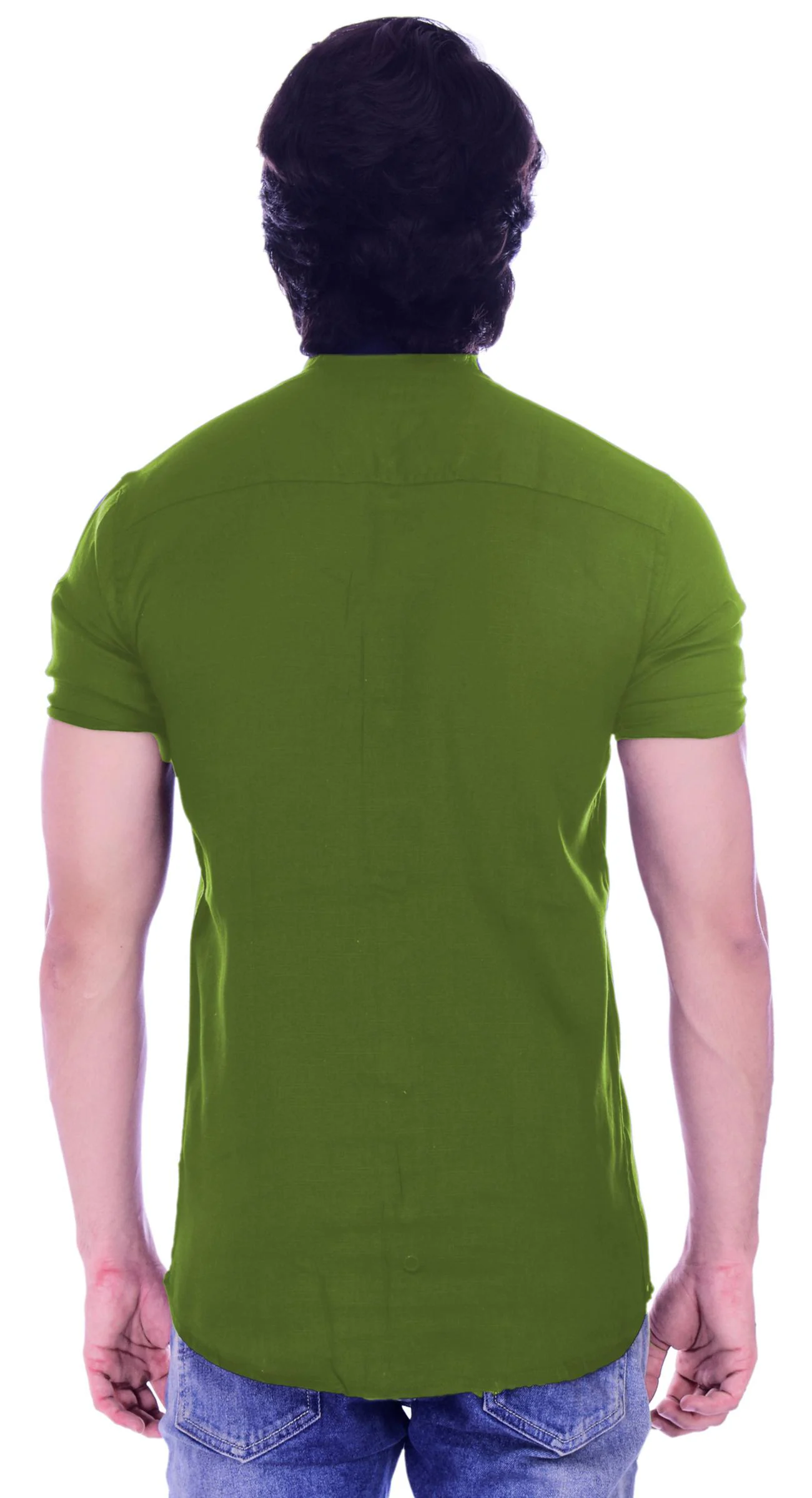 メンズウェア BackSlash StandCollar HalfSleeve Shirt men-s-solid-casual-stand-