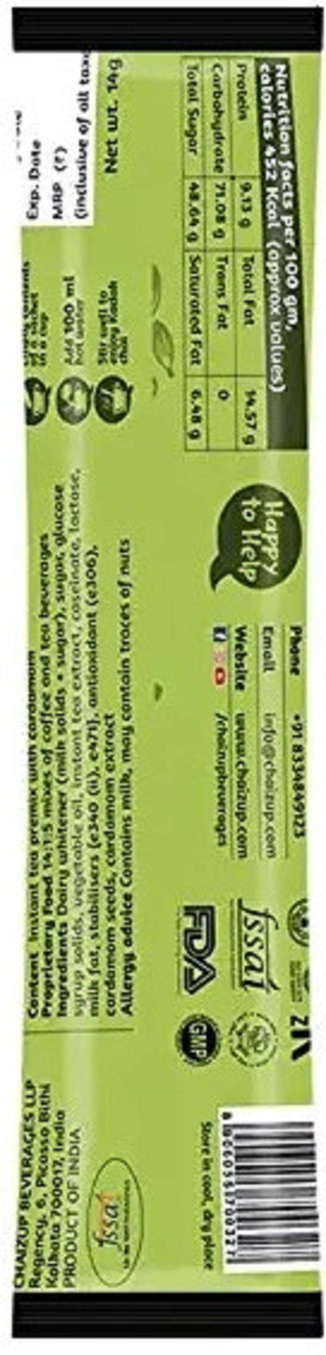 Buy Chaizup Daily 1 Min Elaichi Chai, Instant Premix Cardamom Tea