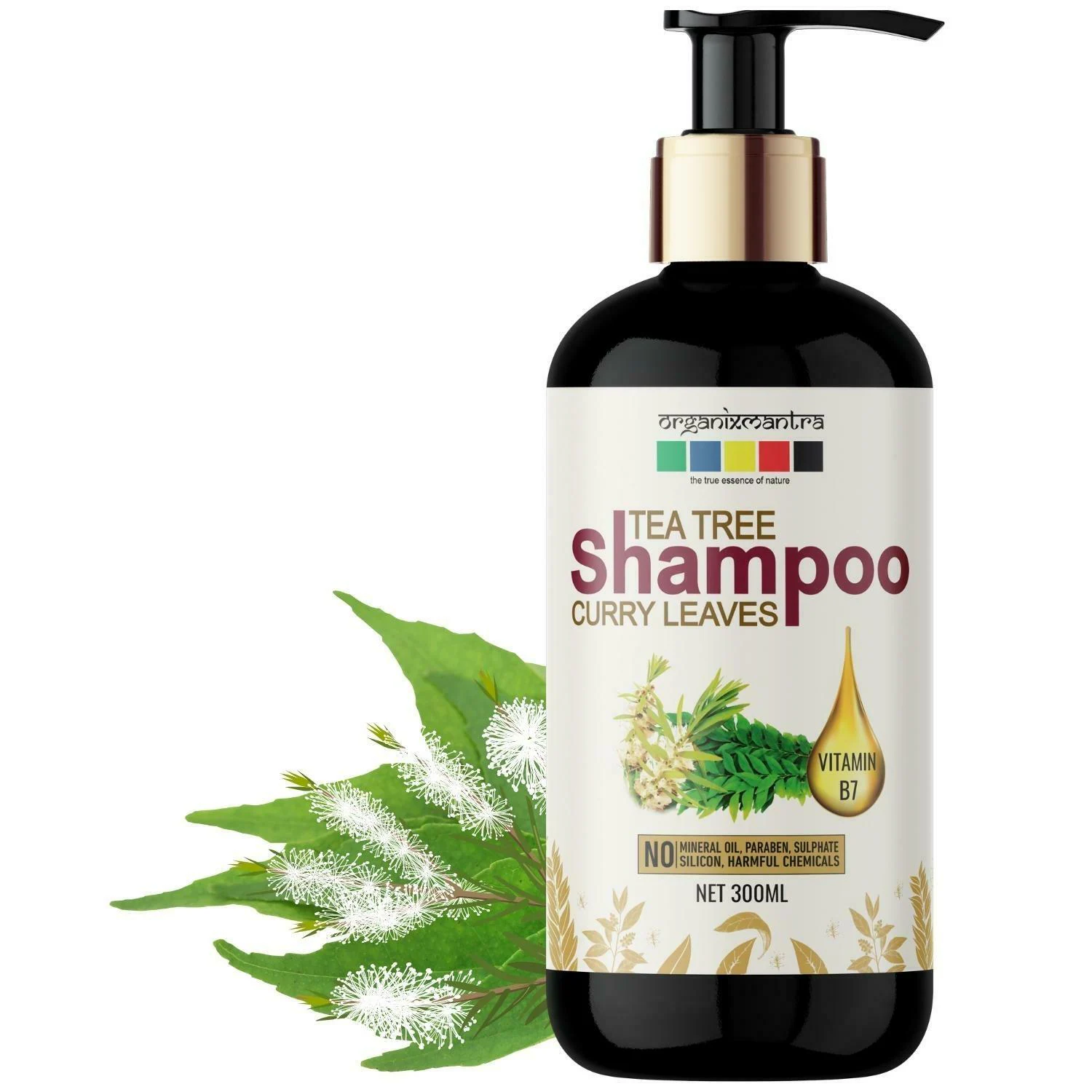 Organix mantra Tea Tree & Curry Leaves Premium Hair Growth Biotin, Keratin,  Ultra Mild Shampoo 300ML - JioMart